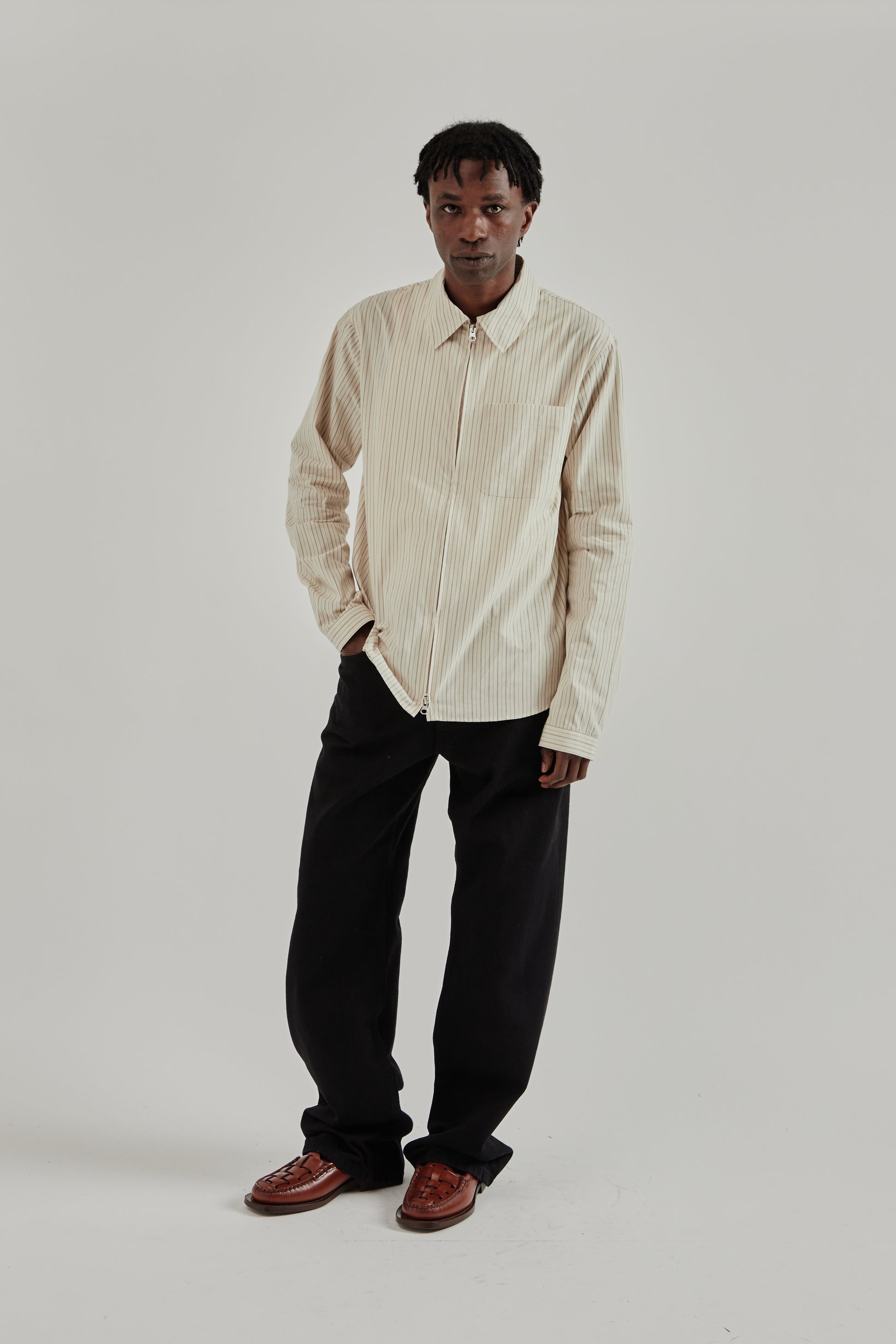Another Aspect SS26 Another Zip Shirt 1.0 JPN Cream1134
