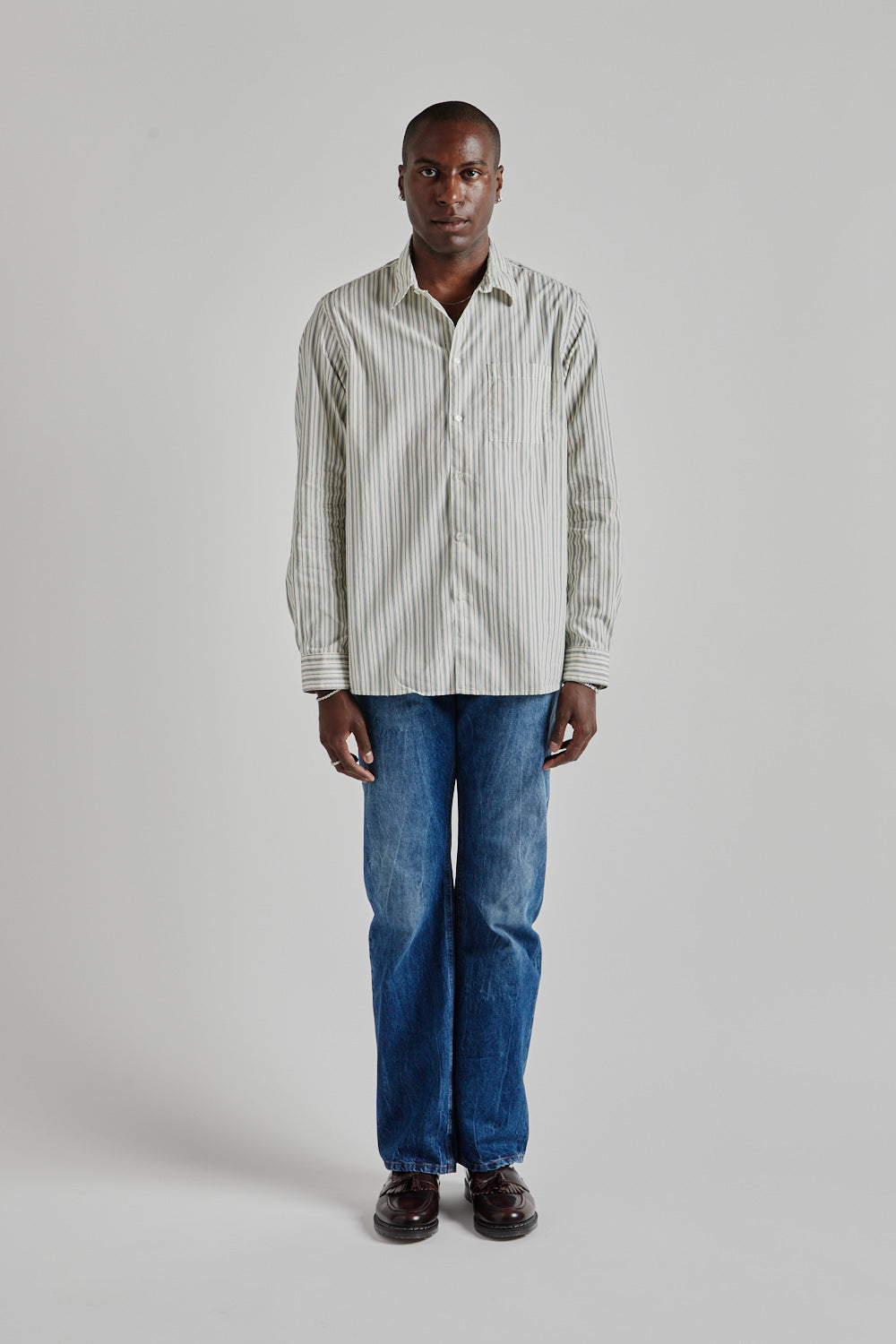 Another Aspect Shirt 3.0 In Green Stripes