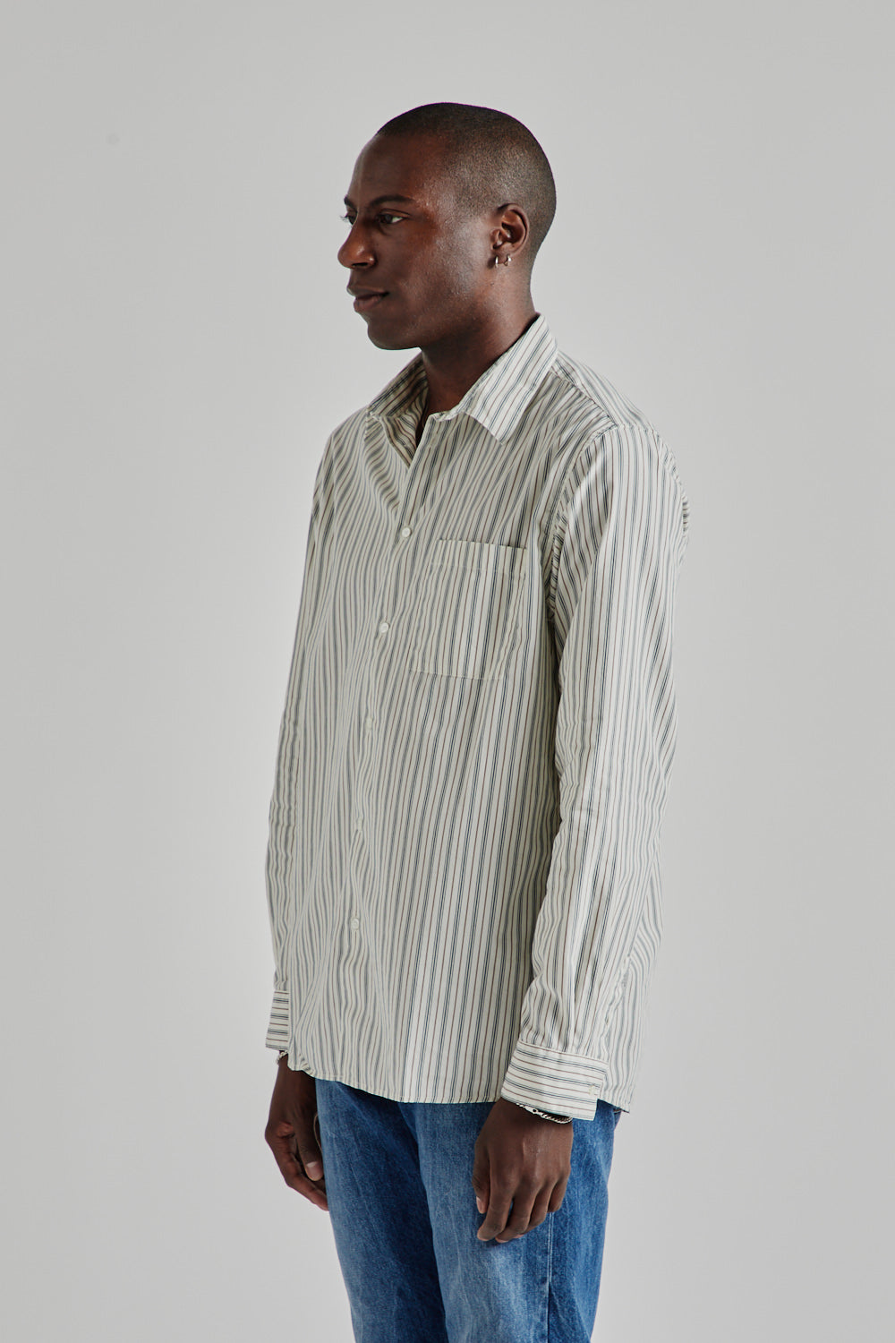 Another Aspect Shirt 3.0 In Green Stripes
