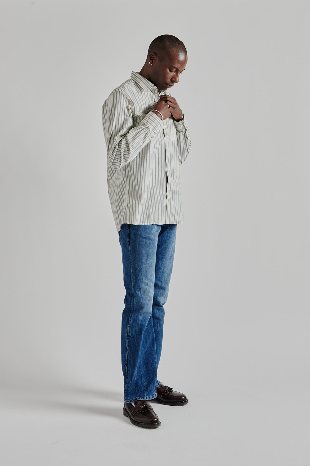 Another Aspect Shirt 3.0 In Green Stripes