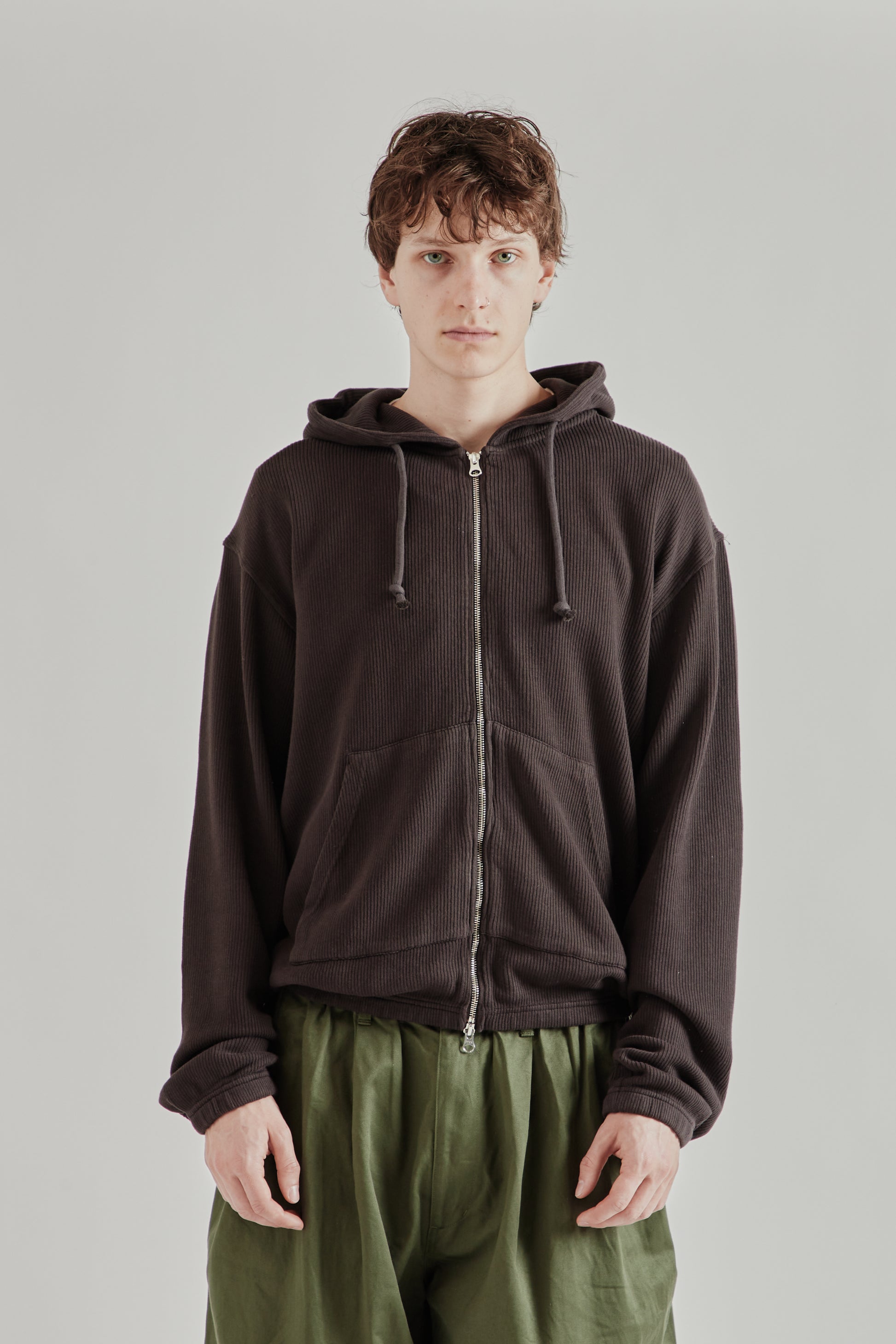 Another Aspect  SS26 Another Zip Hoodie 1.0 Dark Brown2078