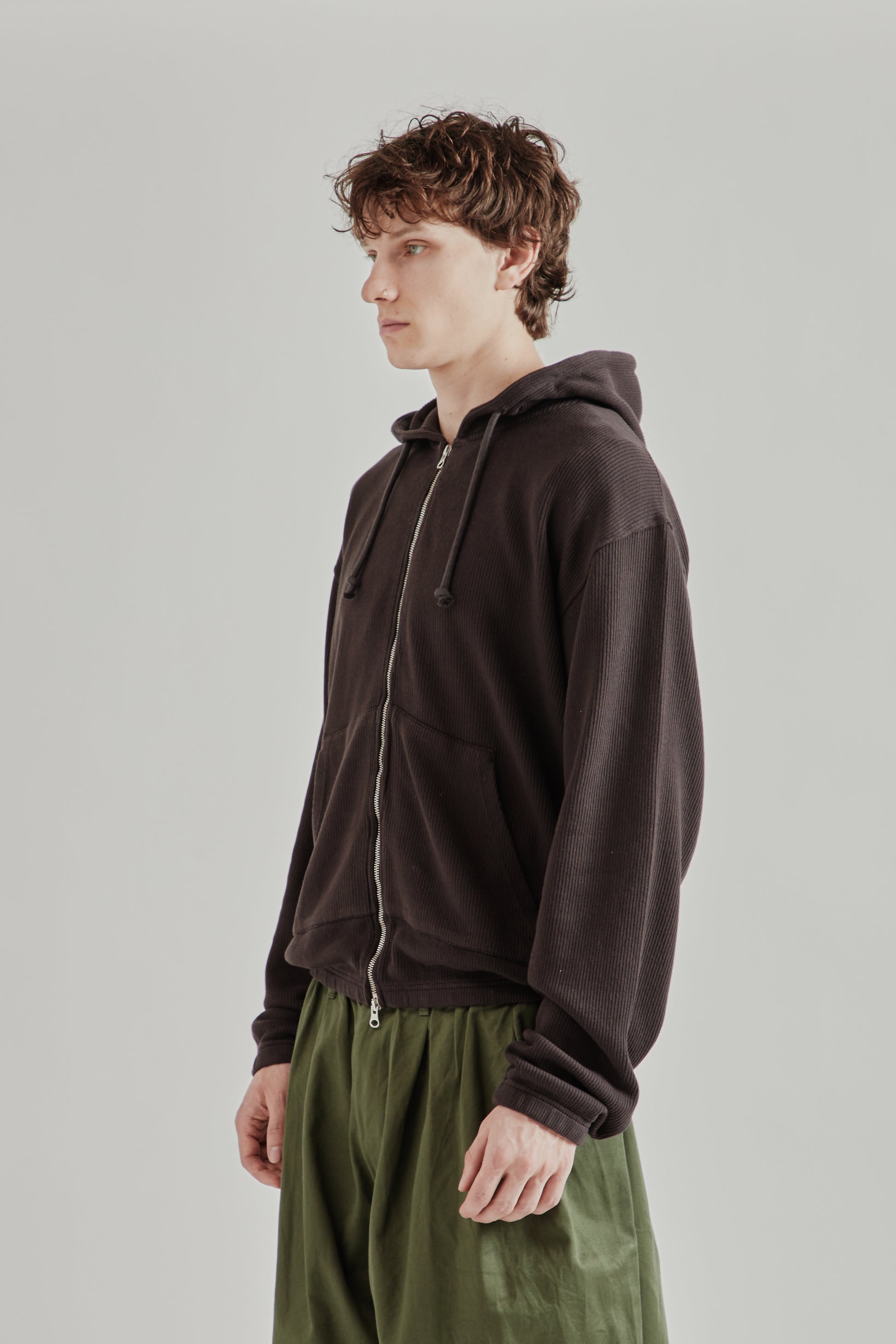Another Aspect  SS26 Another Zip Hoodie 1.0 Dark Brown2082
