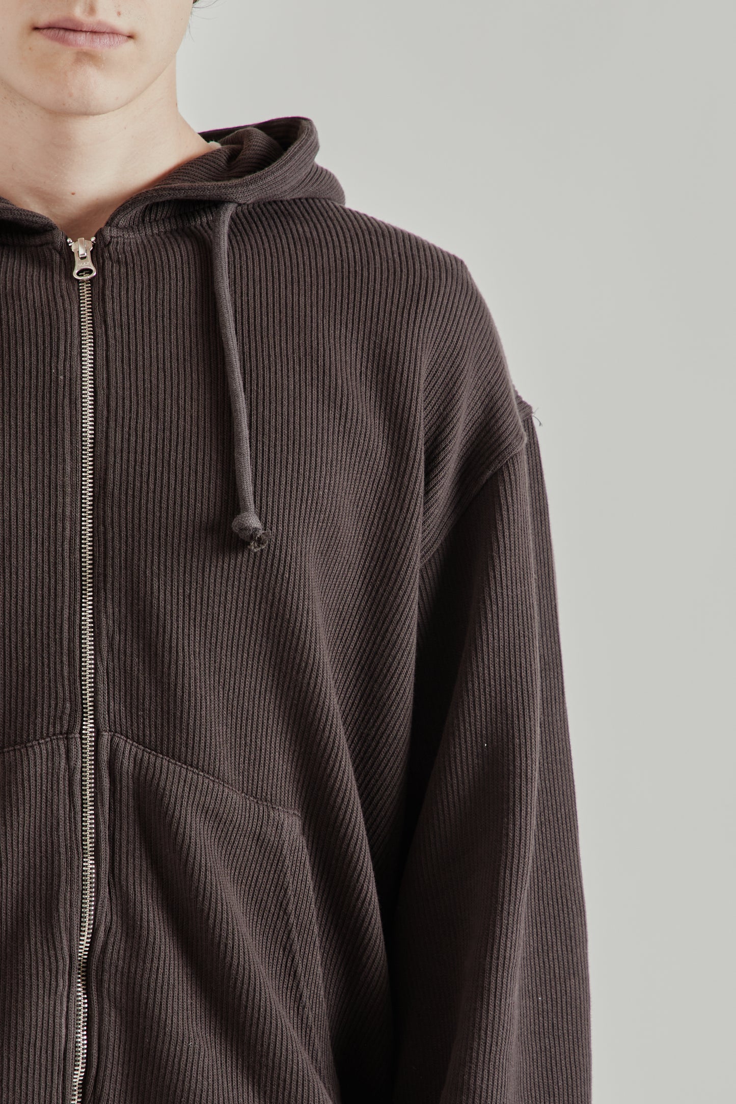 Another Aspect  SS26 Another Zip Hoodie 1.0 Dark Brown2091