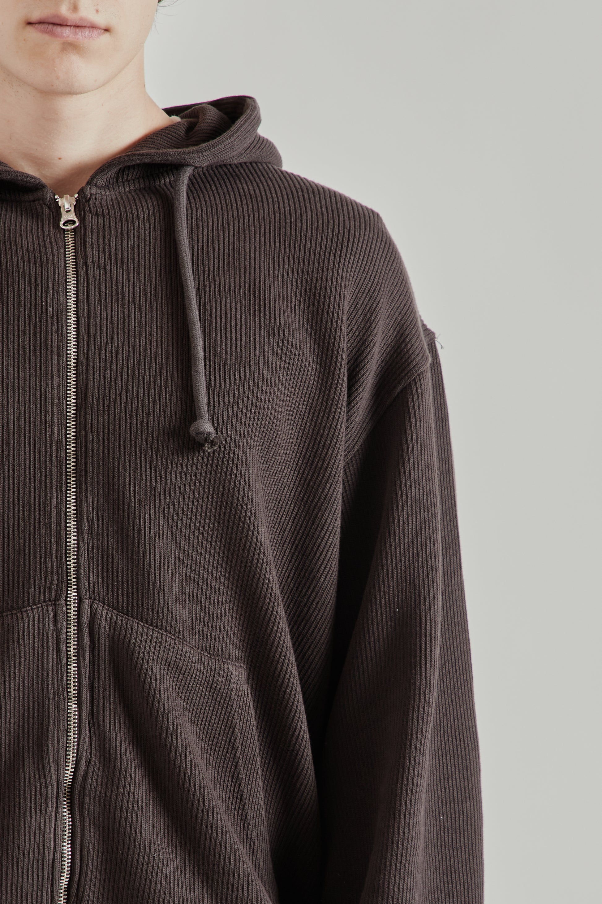 Another Aspect  SS26 Another Zip Hoodie 1.0 Dark Brown2091