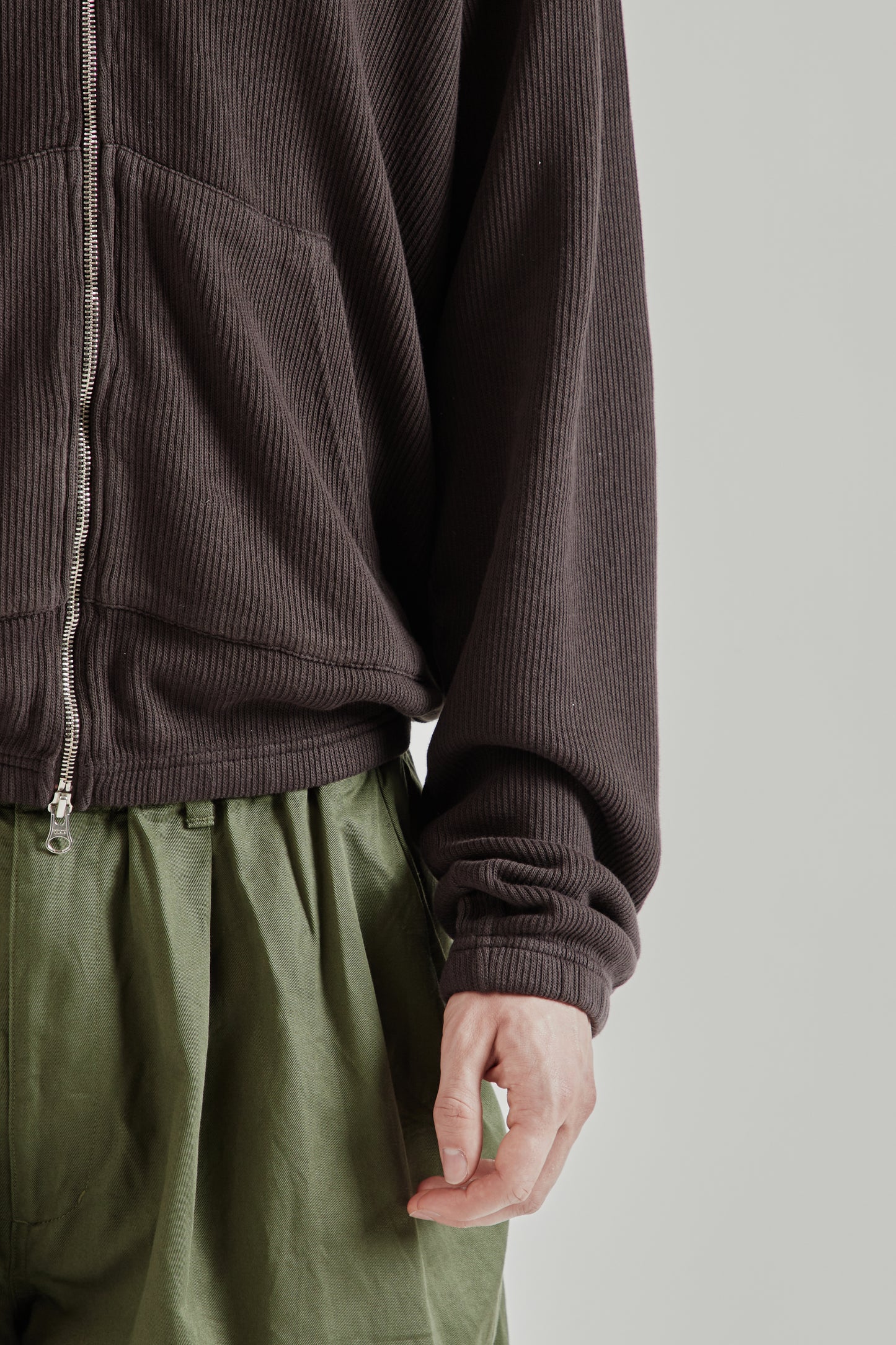 Another Aspect  SS26 Another Zip Hoodie 1.0 Dark Brown2092