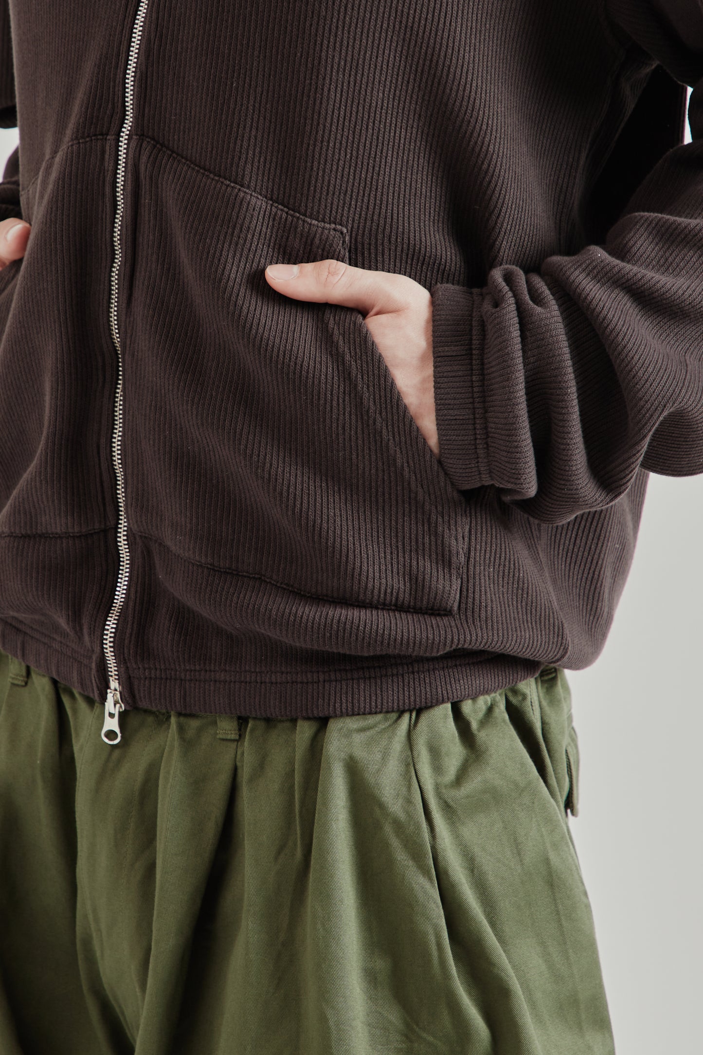 Another Aspect  SS26 Another Zip Hoodie 1.0 Dark Brown2094