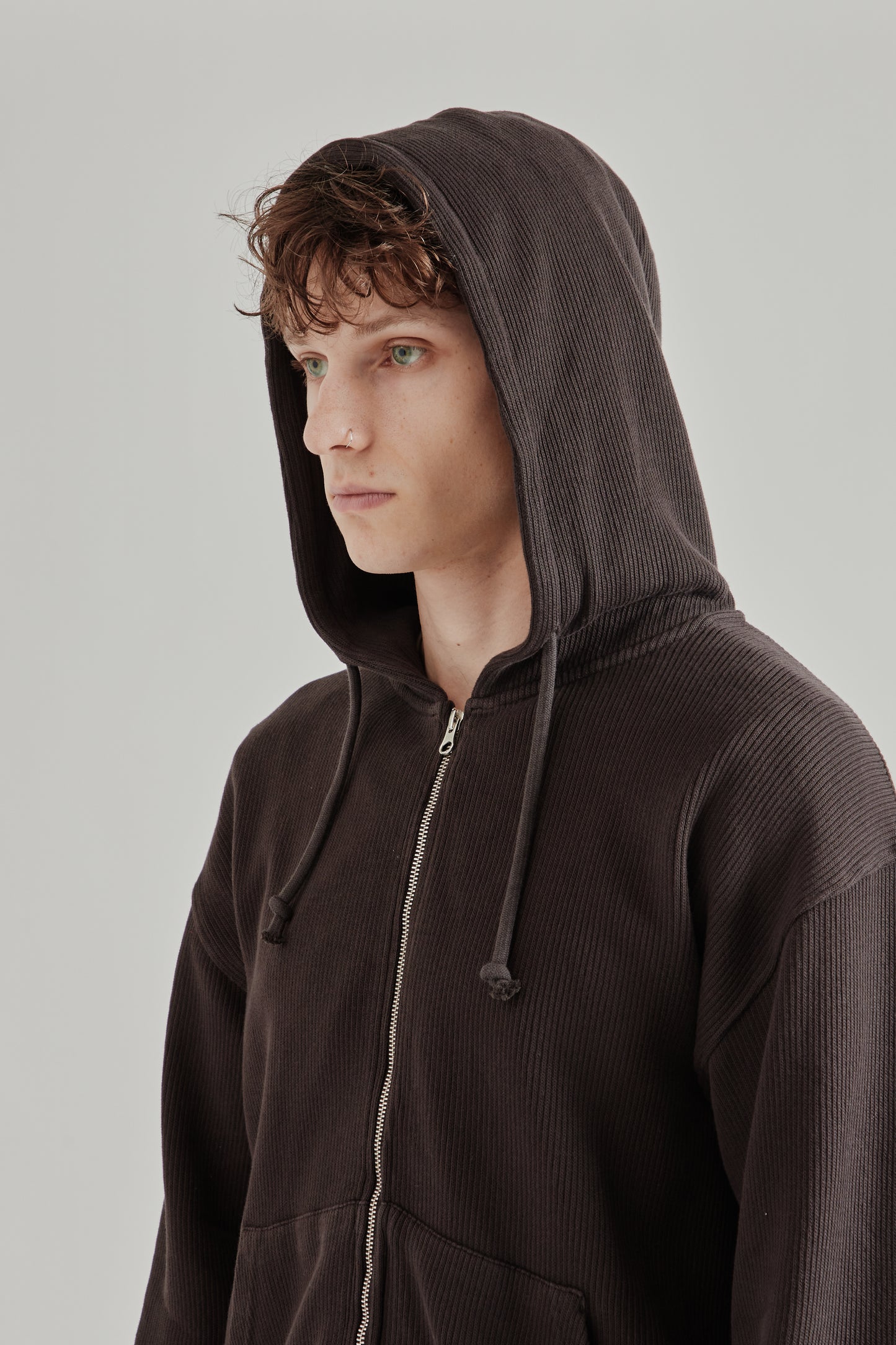 Another Aspect  SS26 Another Zip Hoodie 1.0 Dark Brown2095