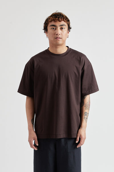 ATON SUVIN 60/2 Oversized T-Shirt - Burgundy | Wallace