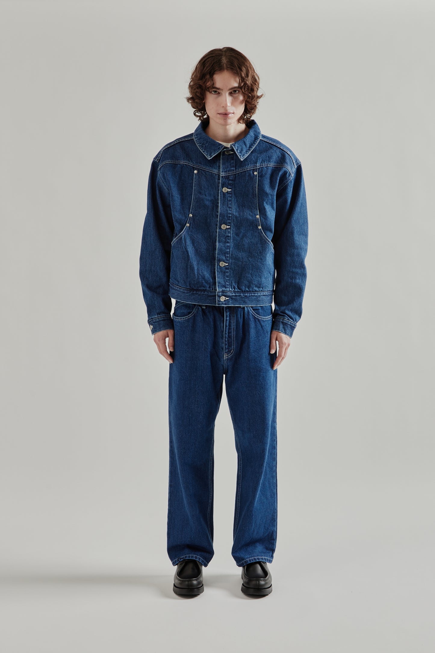 Carb Pocket Washed Denim Jacket - Washed Indigo