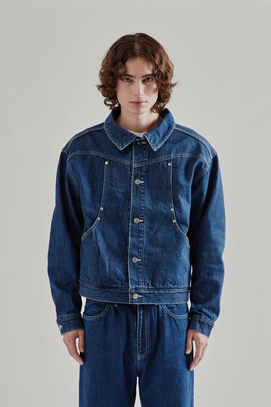 Carb Pocket Washed Denim Jacket - Washed Indigo