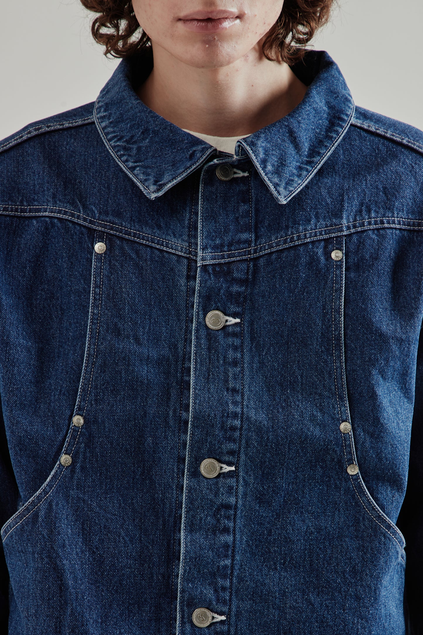 Carb Pocket Washed Denim Jacket - Washed Indigo