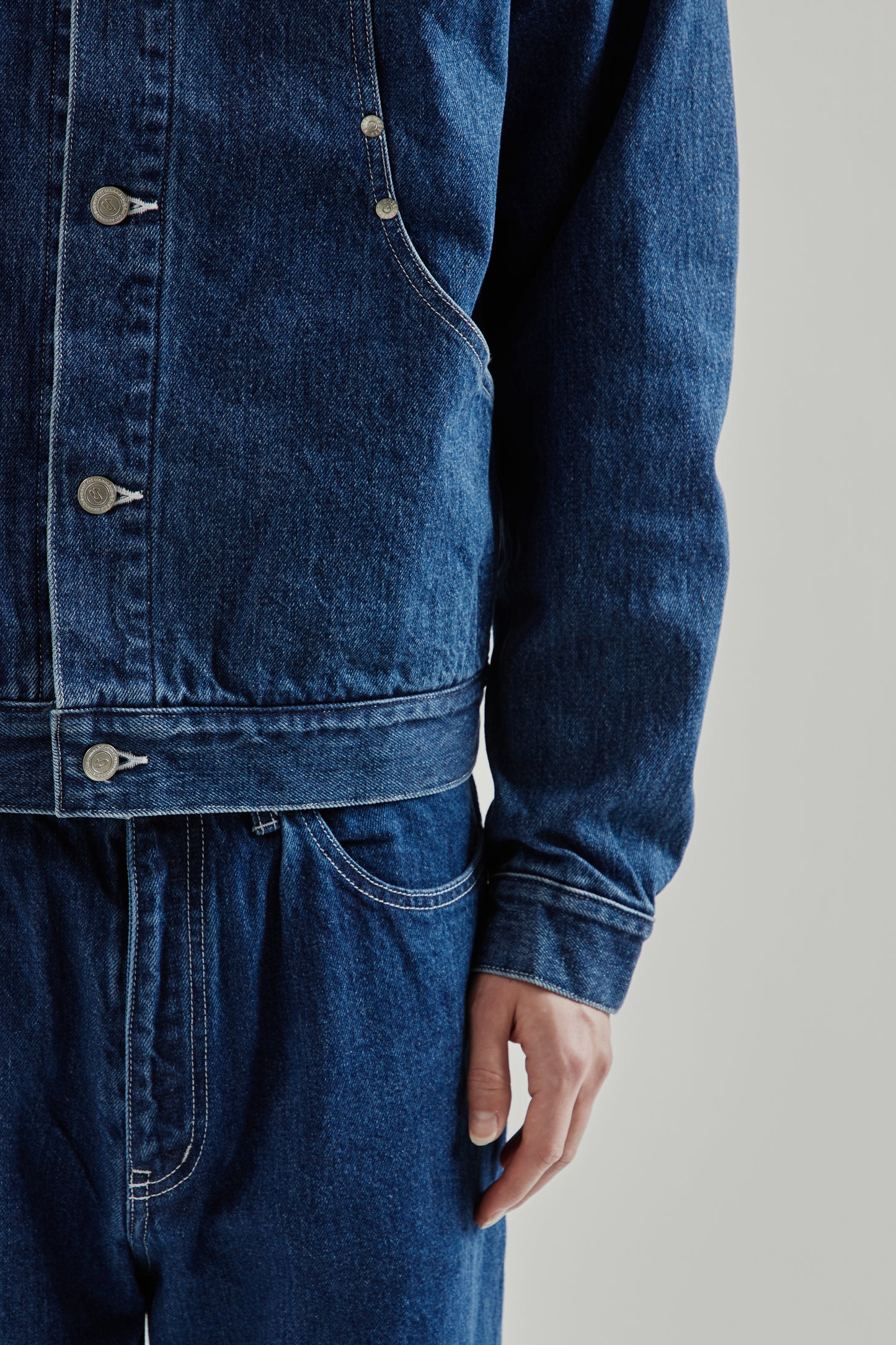 Carb Pocket Washed Denim Jacket - Washed Indigo