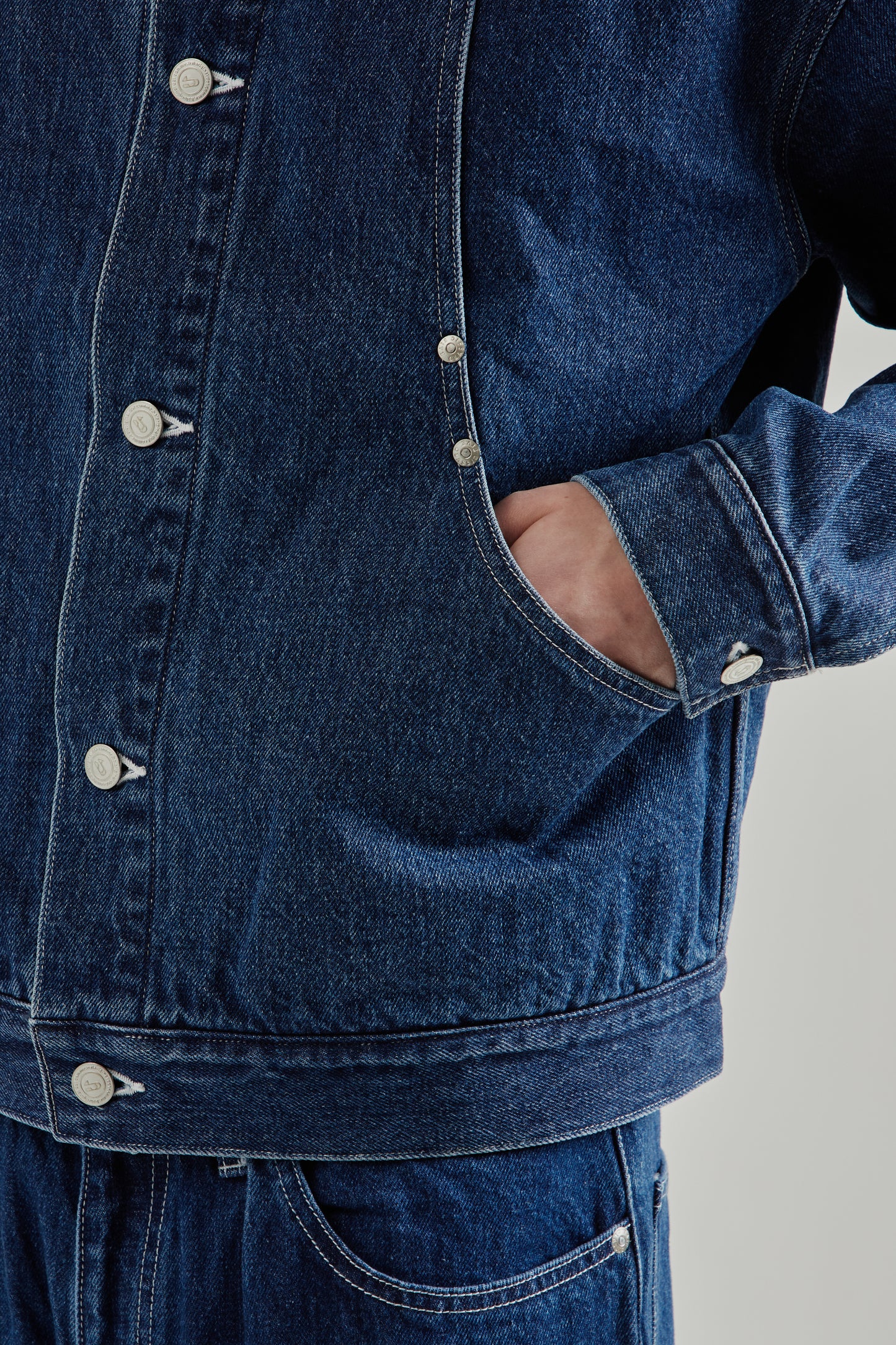 Carb Pocket Washed Denim Jacket - Washed Indigo
