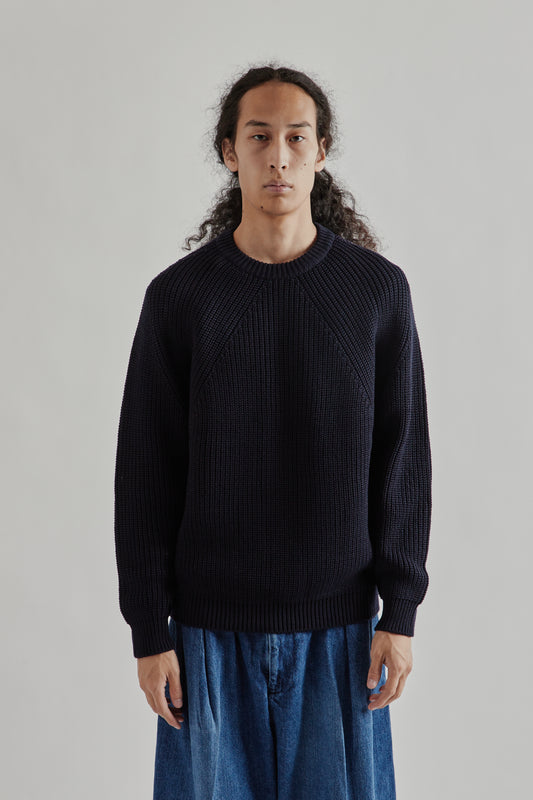 BATONER FW25 Signature Crew Neck Navy2