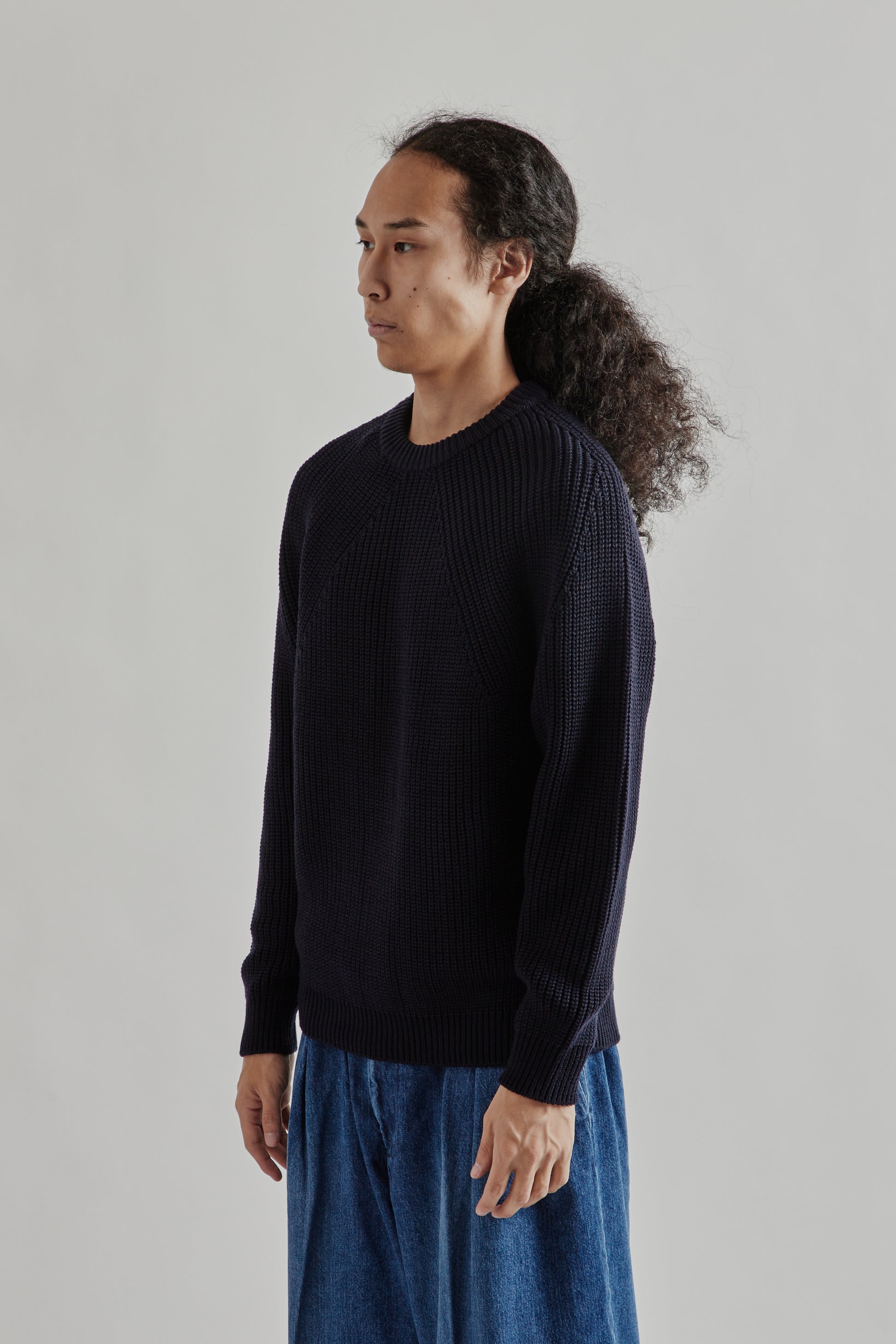 BATONER FW25 Signature Crew Neck Navy4
