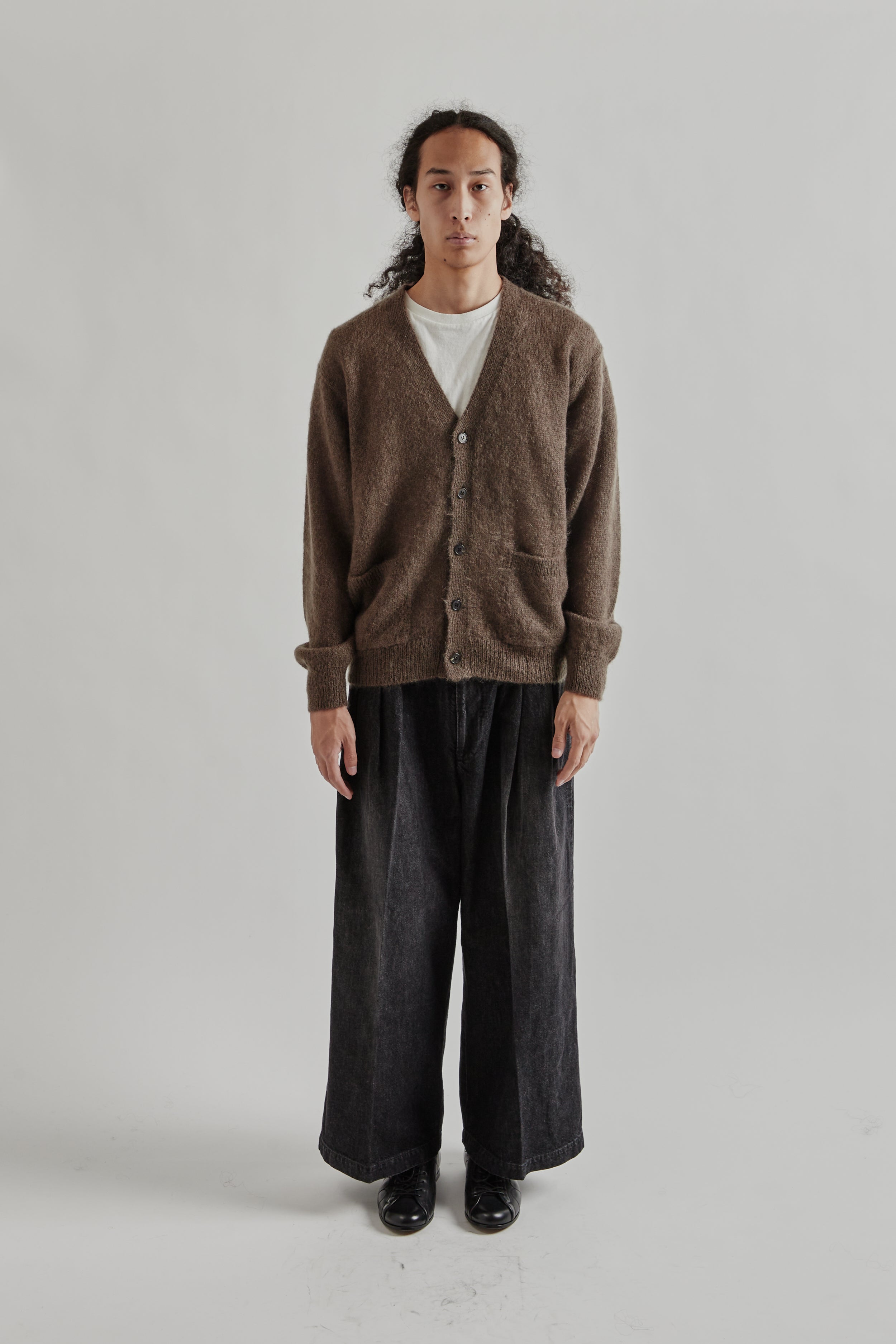 Batoner Pure Mohair V Cardigan - Olive | Wallace Mercantile Shop