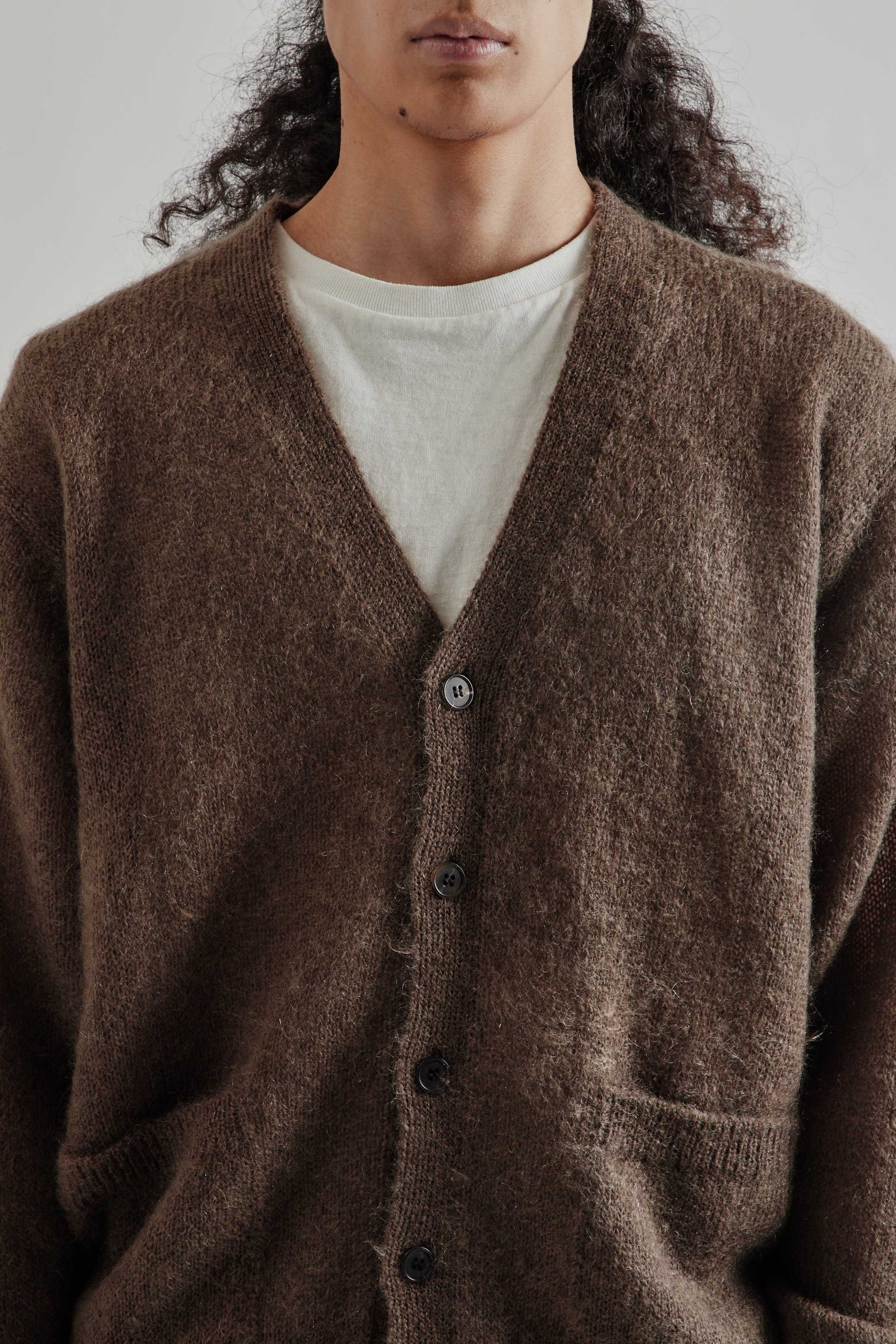 Batoner Pure Mohair V Cardigan - Olive | Wallace Mercantile Shop