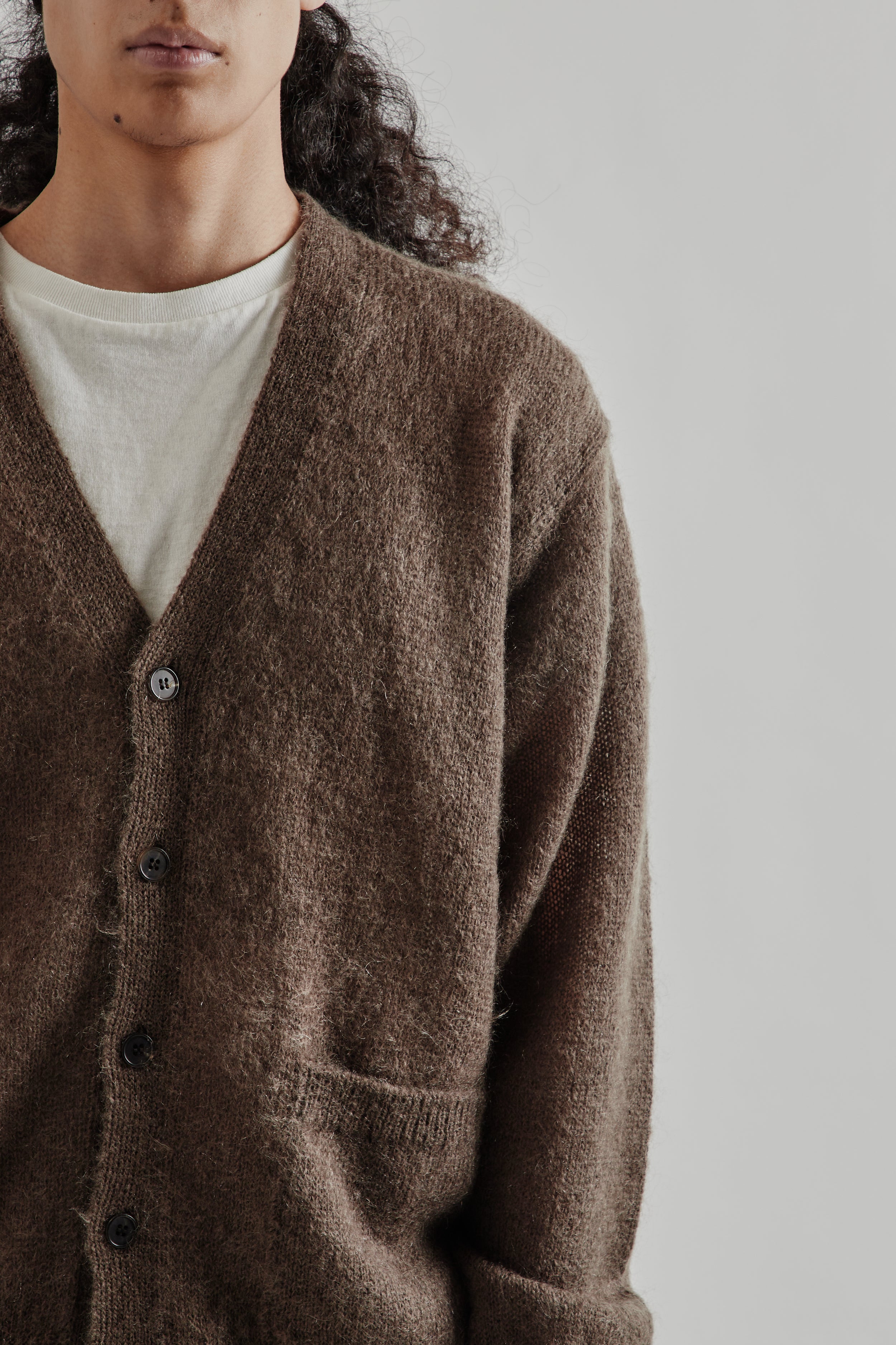 Batoner Pure Mohair V Cardigan - Olive | Wallace Mercantile Shop