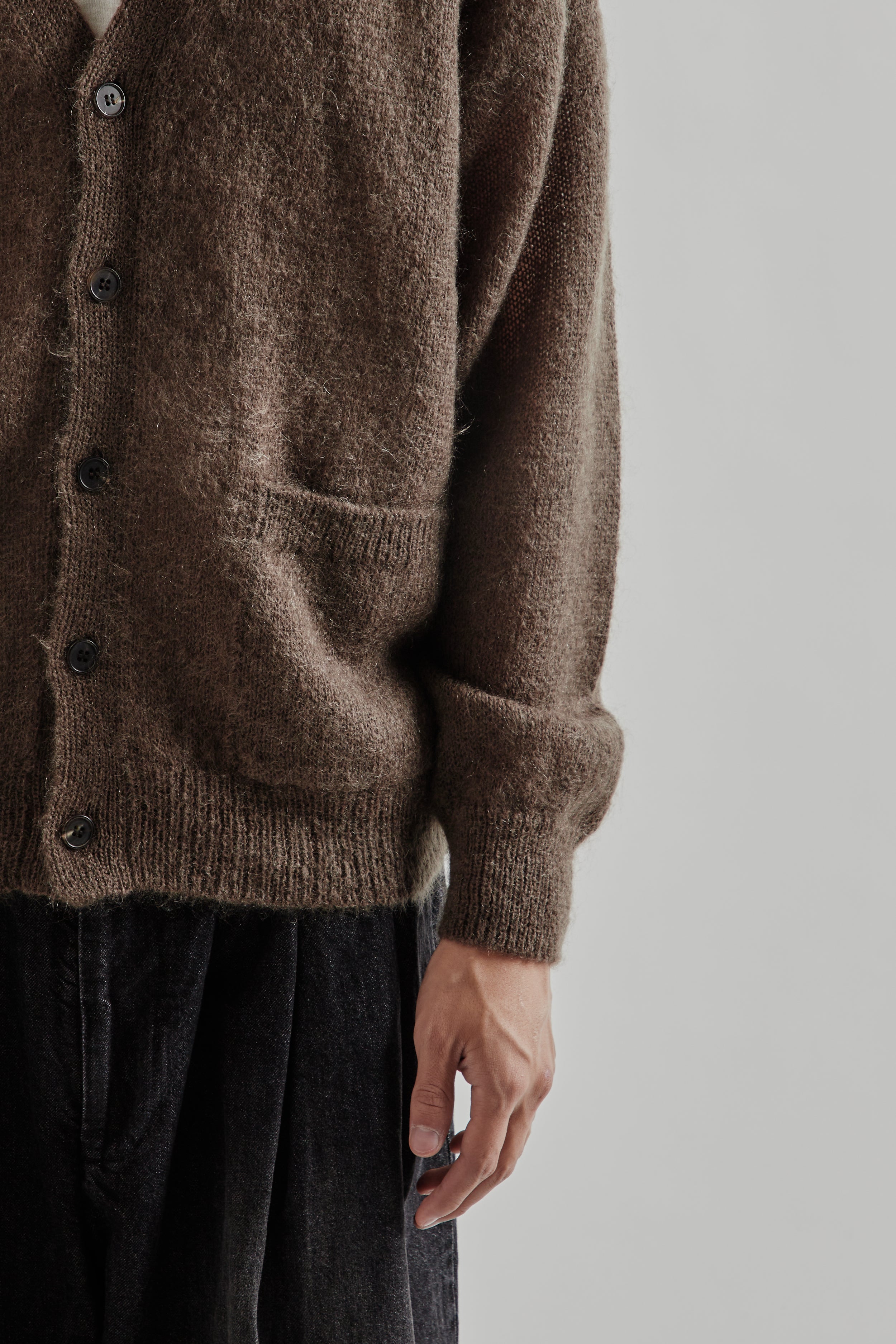 Batoner Pure Mohair V Cardigan - Olive | Wallace Mercantile Shop