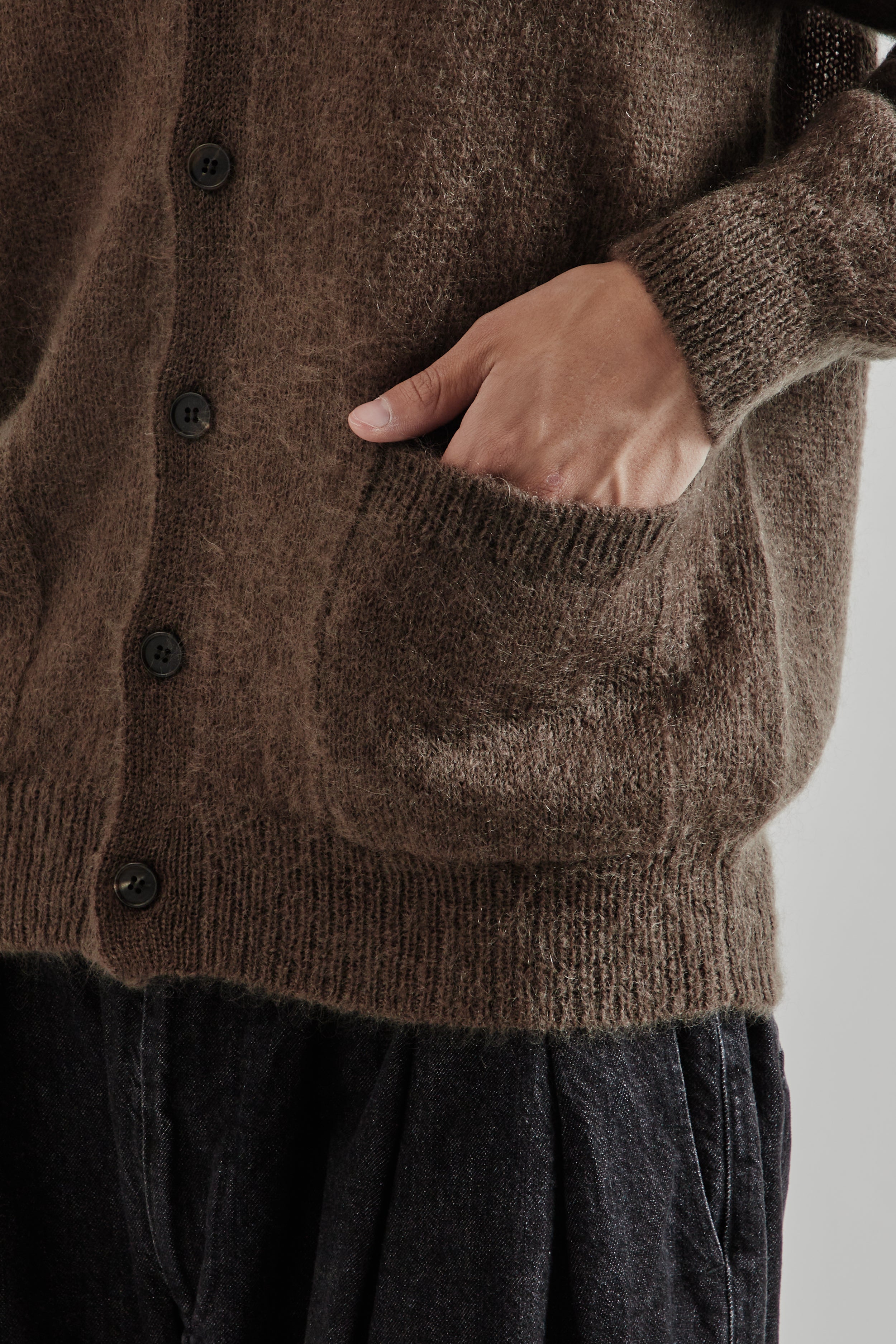 Batoner Pure Mohair V Cardigan - Olive | Wallace Mercantile Shop