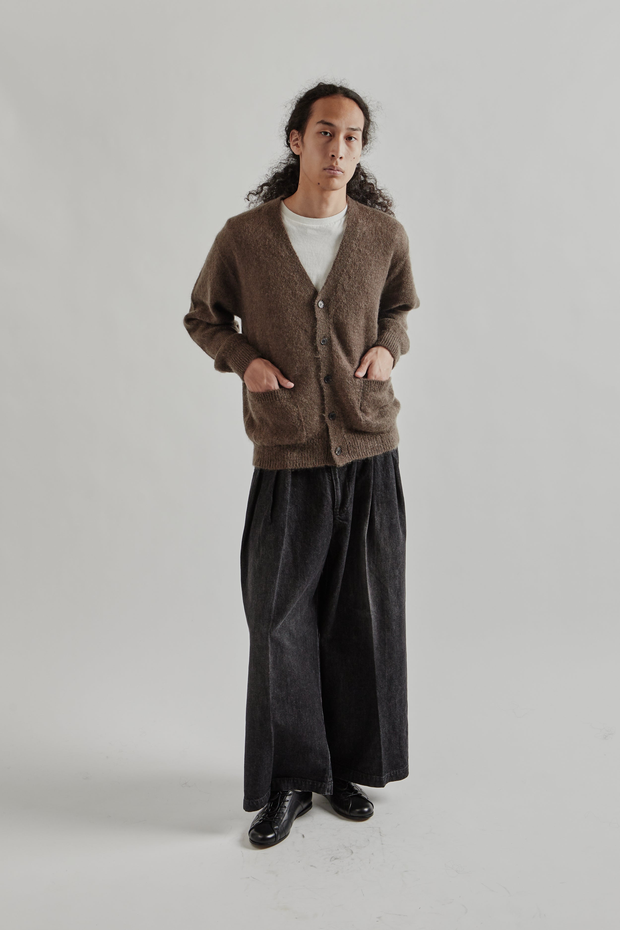 Batoner Pure Mohair V Cardigan - Olive | Wallace Mercantile Shop