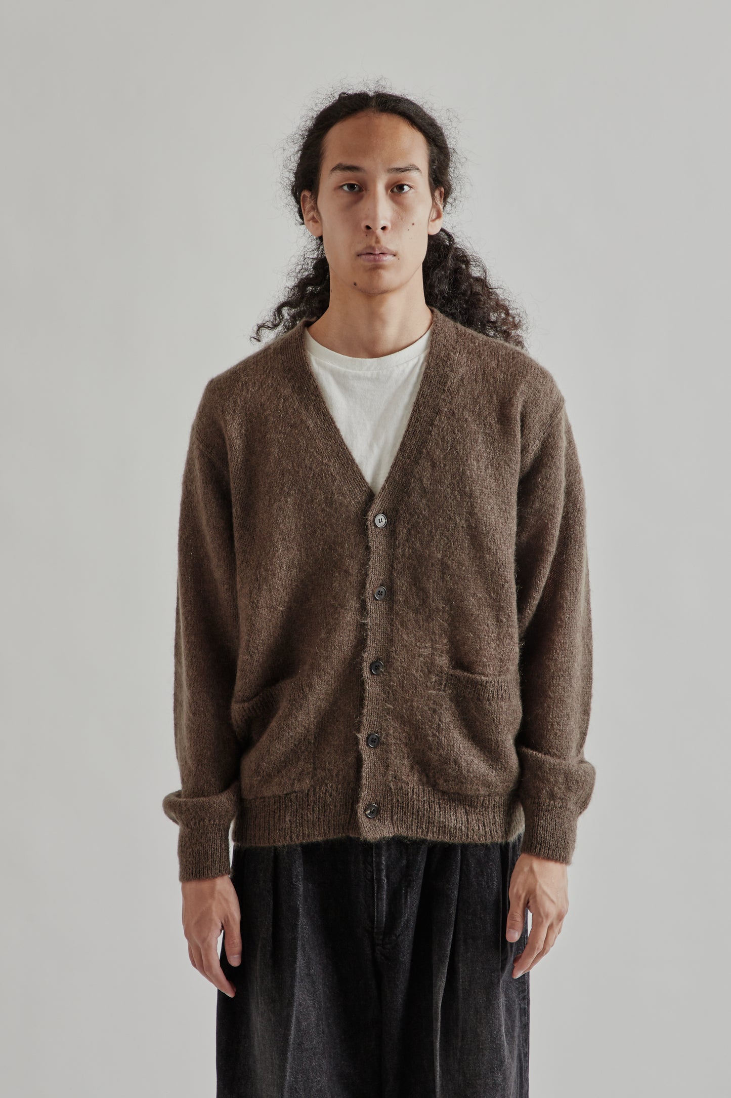 Batoner FW25 Pure Mohair V Cardigan Olive2