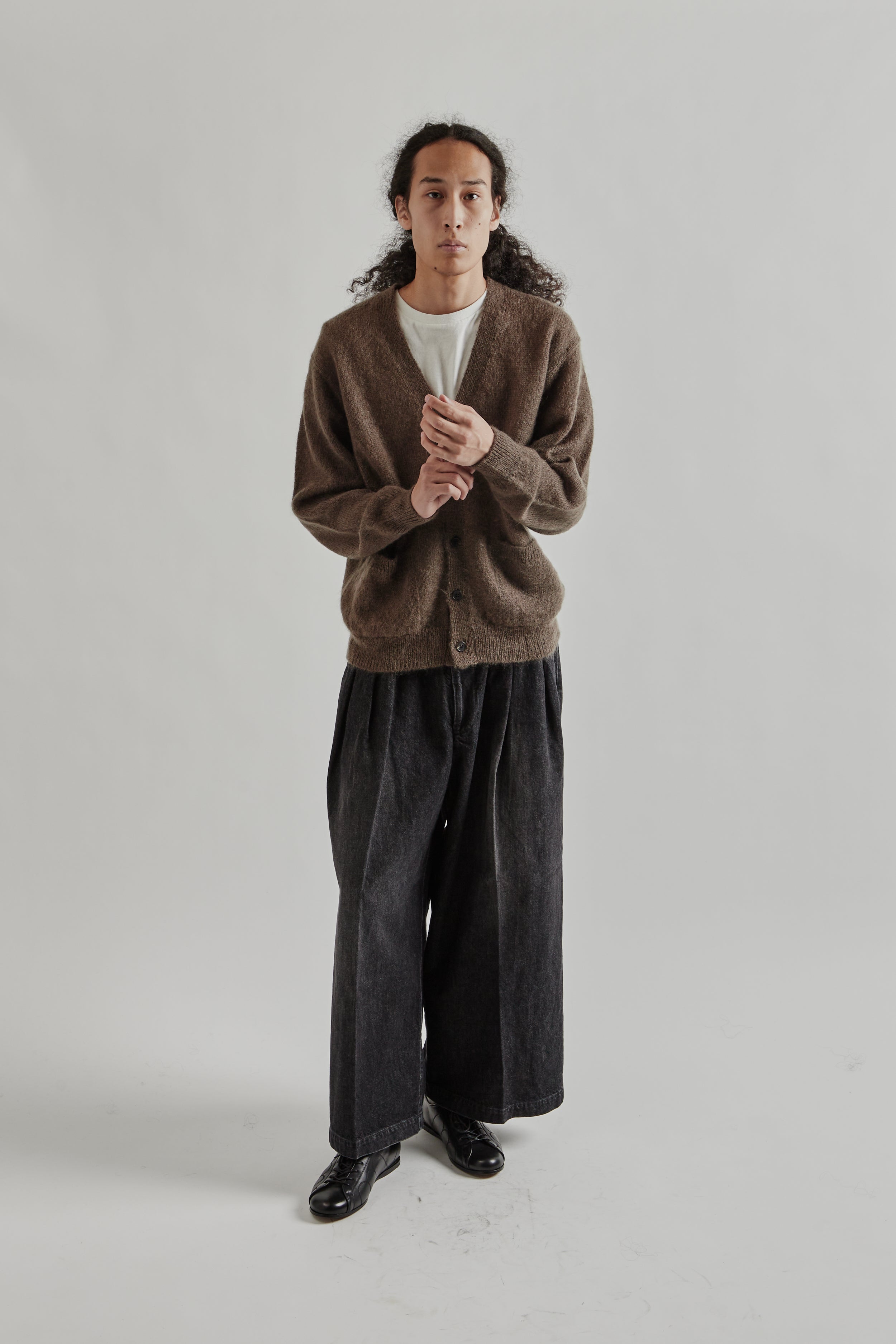 Batoner Pure Mohair V Cardigan - Olive | Wallace Mercantile Shop