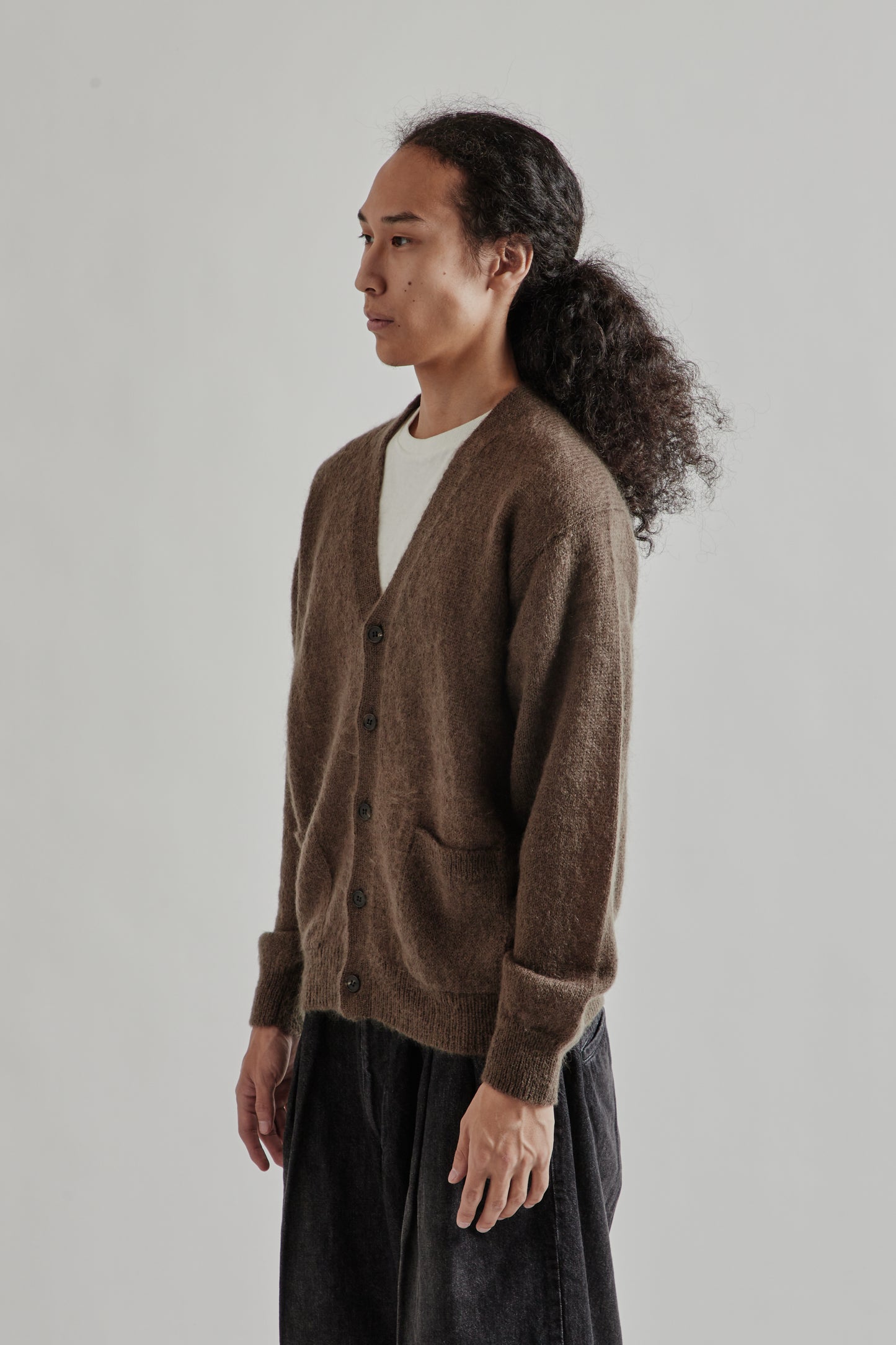 Batoner FW25 Pure Mohair V Cardigan Olive6