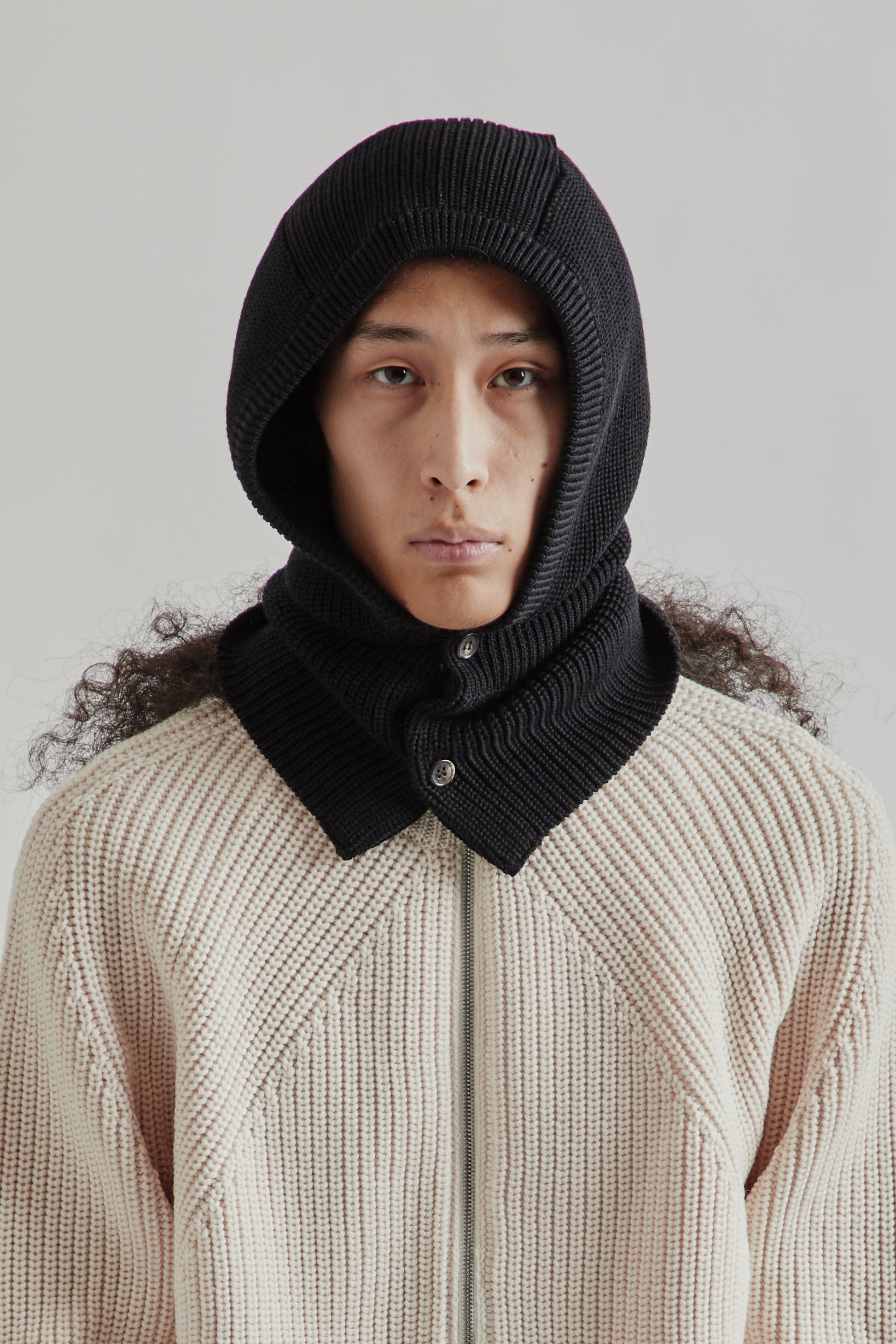 Batoner FW25 Solid Wool Balaclava Black 1