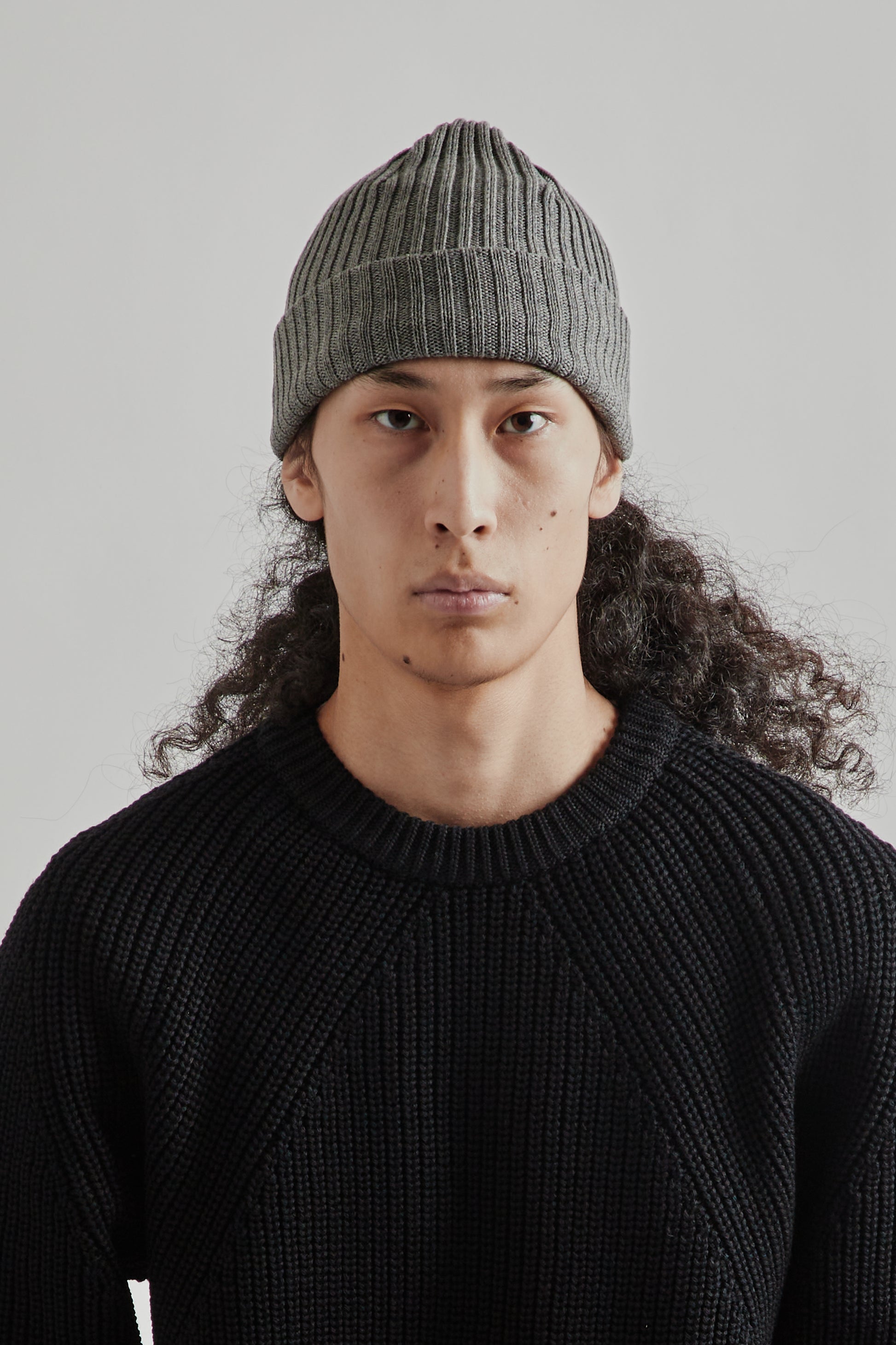 Batoner FW25 Solid Wool Knit Cap Merange Gray