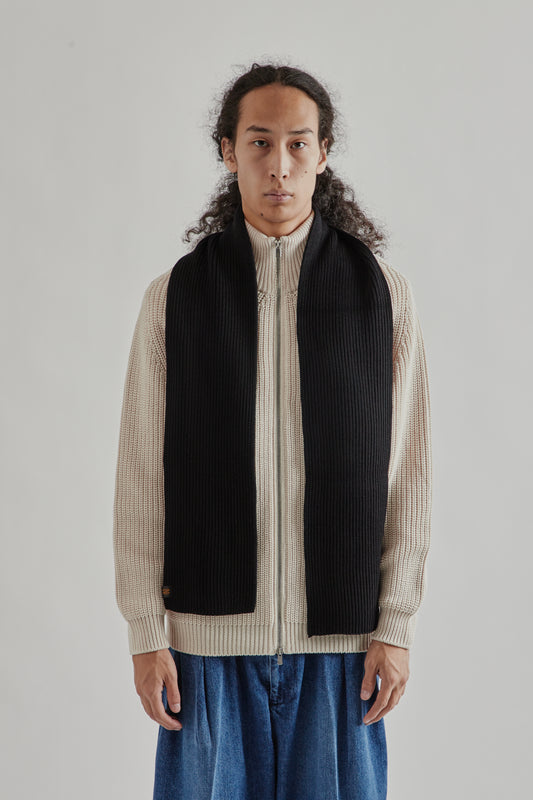 Batoner FW25 Solid Wool Rib Muffler Black 1