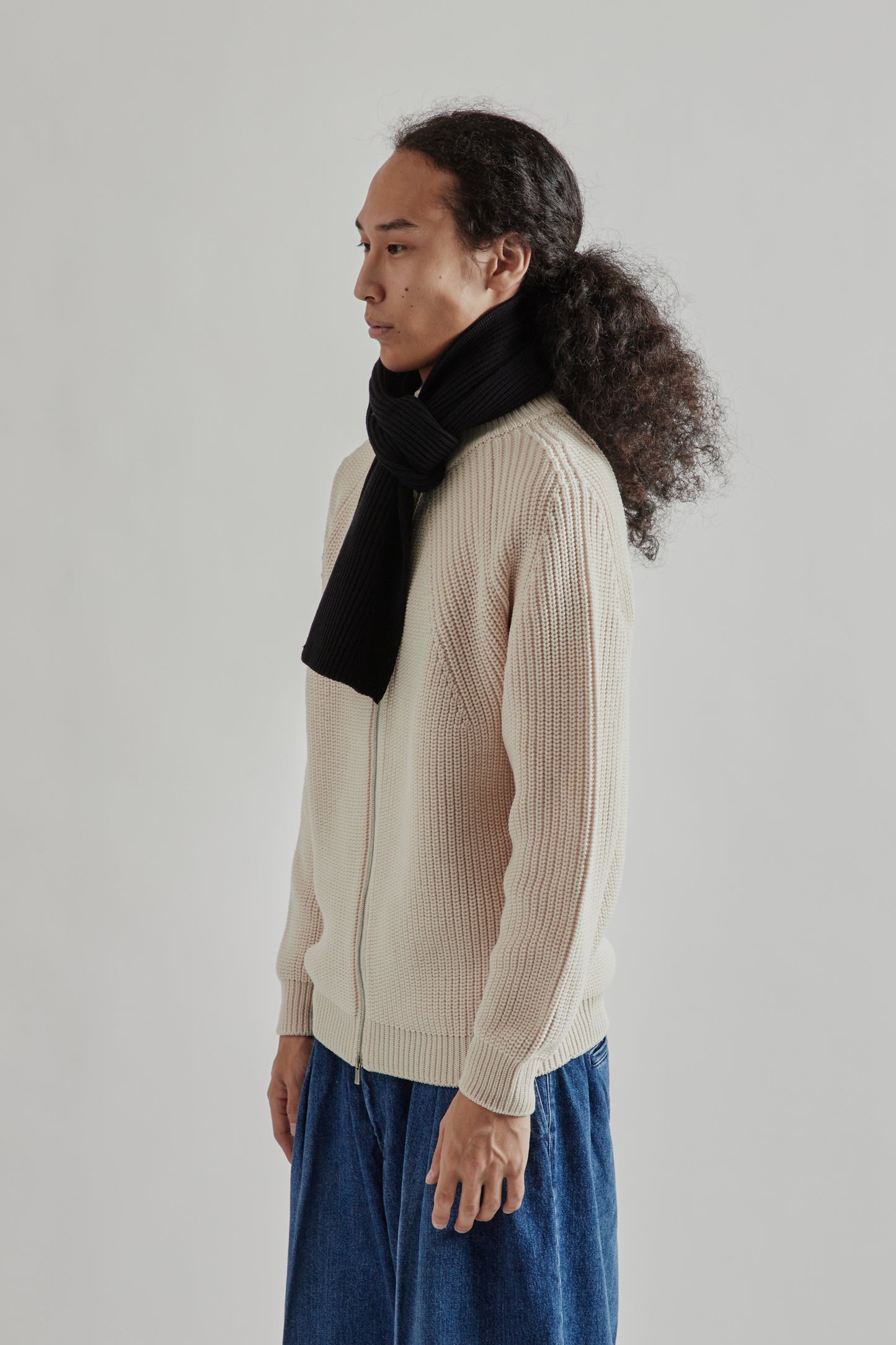 Batoner FW25 Solid Wool Rib Muffler Black 4