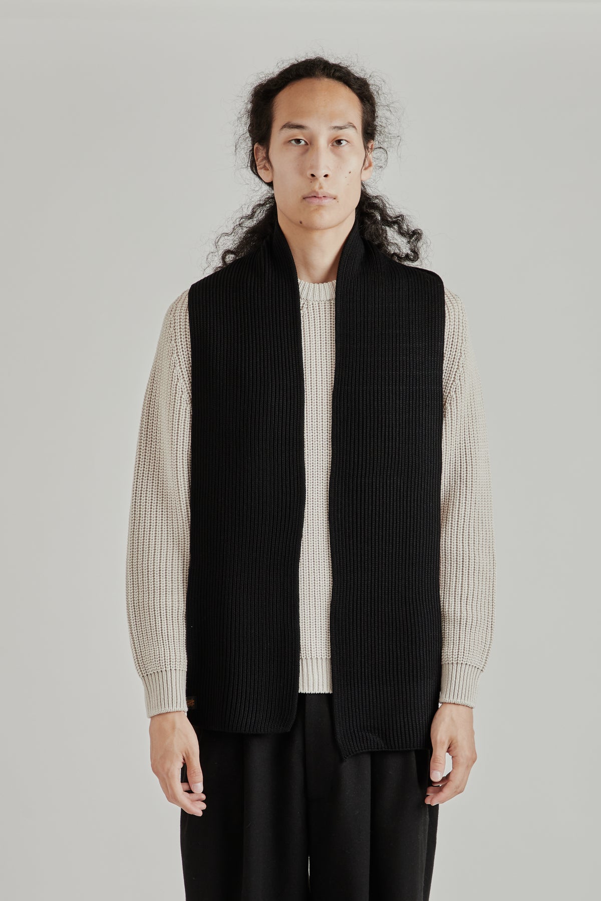 Solid Wool Muffler - Gray