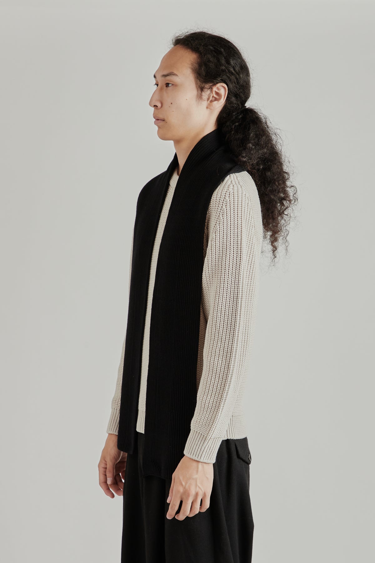 Solid Wool Muffler - Gray
