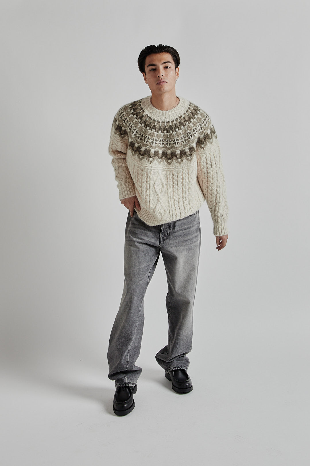 BATONER Nordic Mohair Crew Neck - Ivory | Wallace Mercantile Shop