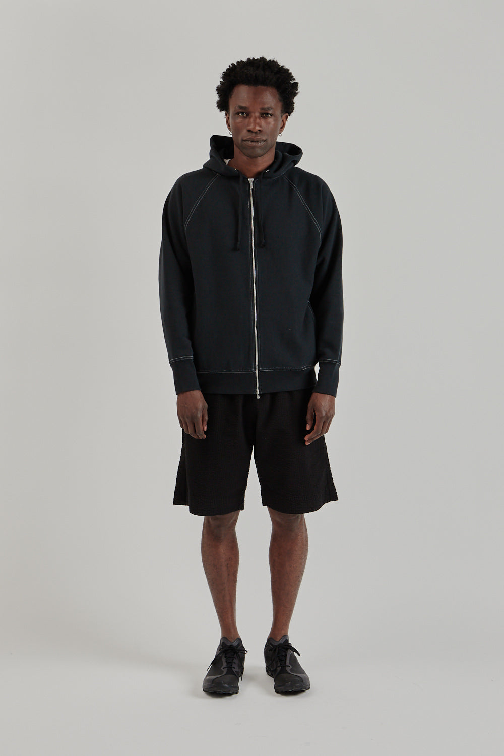 Jumberca Urake Zipup Hoodie - Black/White Stich