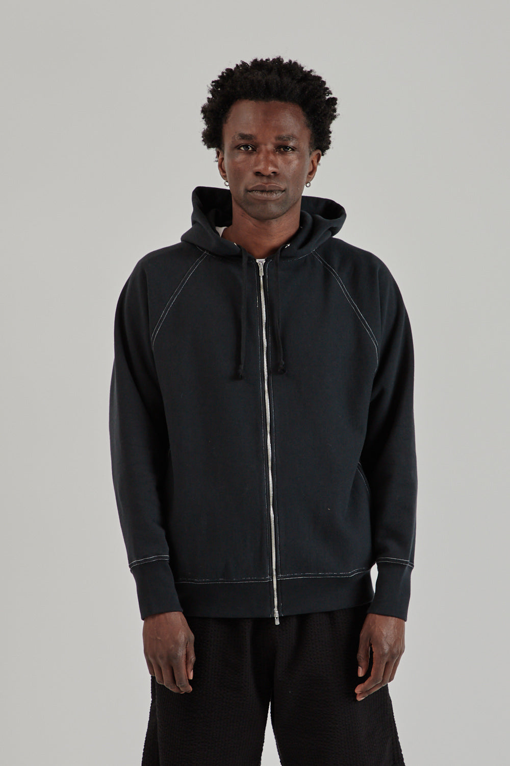 Jumberca Urake Zipup Hoodie - Black/White Stich