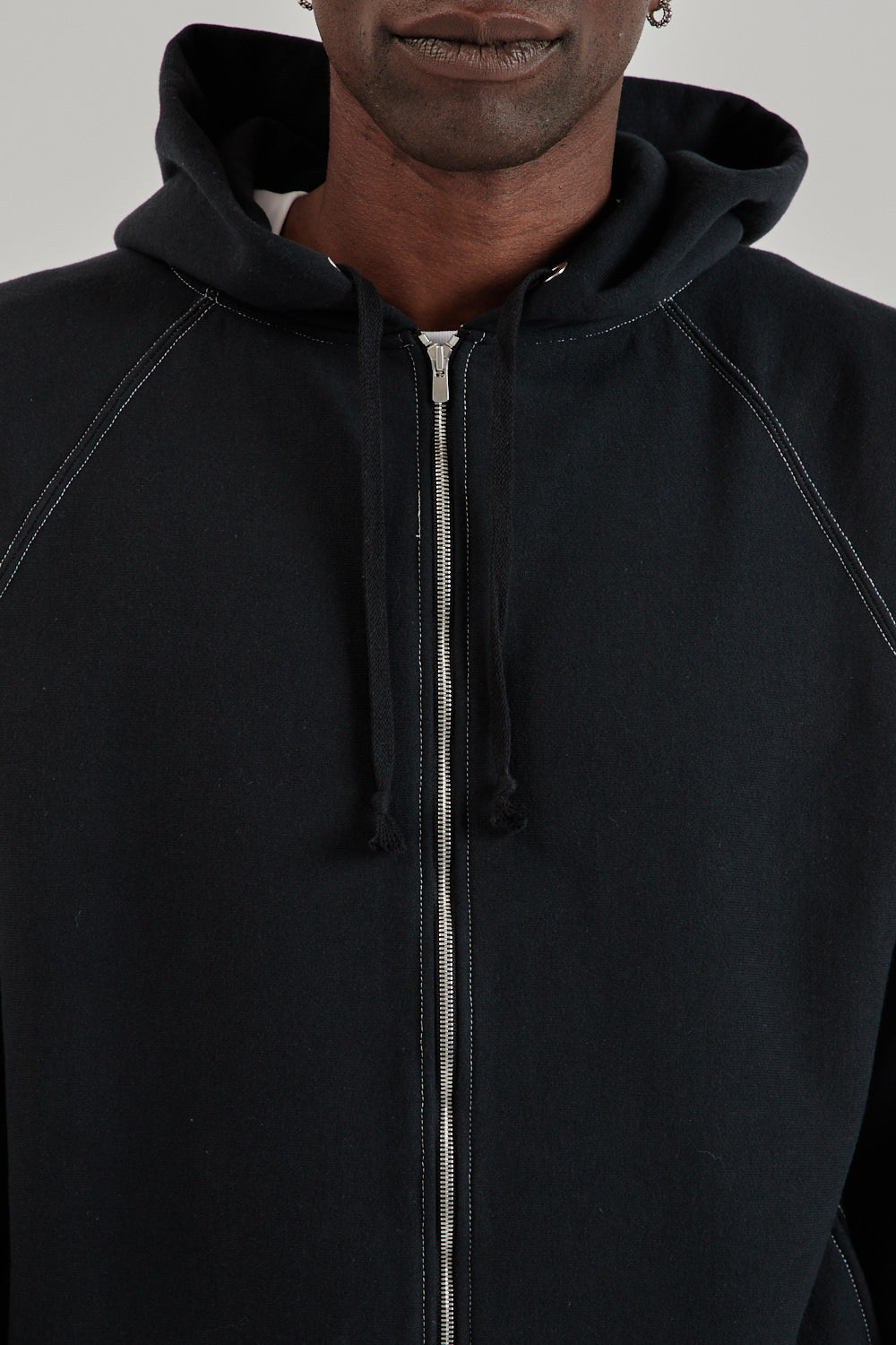Jumberca Urake Zipup Hoodie - Black/White Stich