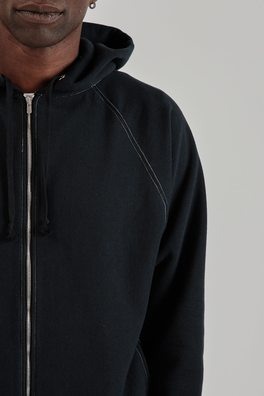 Jumberca Urake Zipup Hoodie - Black/White Stich