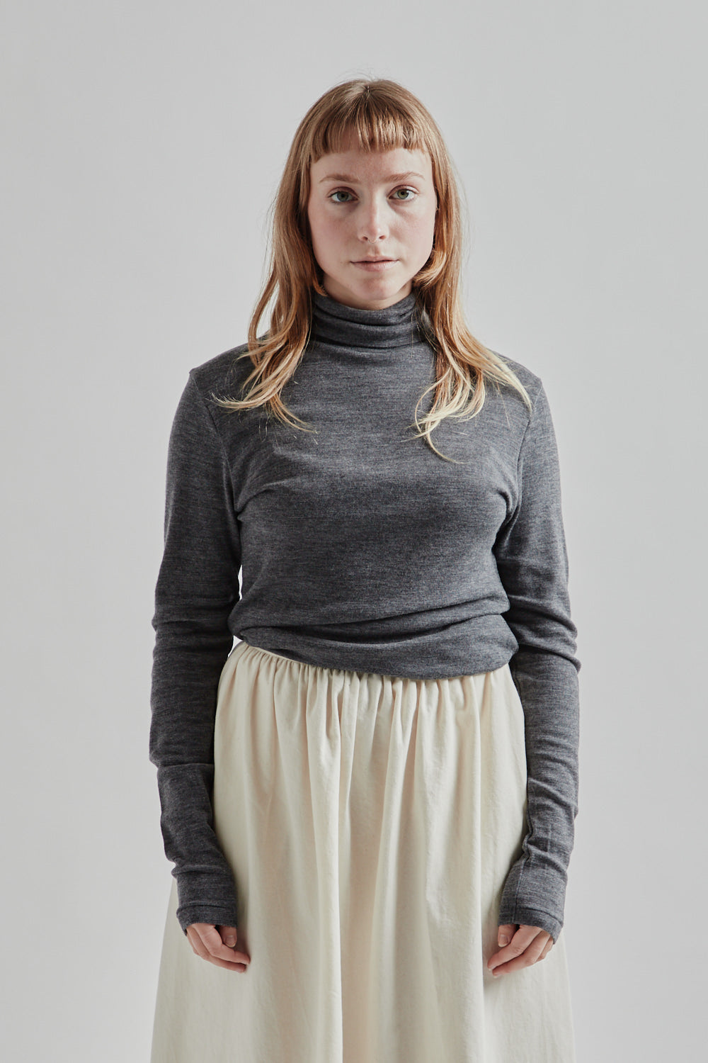 Blurhms Wool Rib Turtleneck Heather Charcoal 2