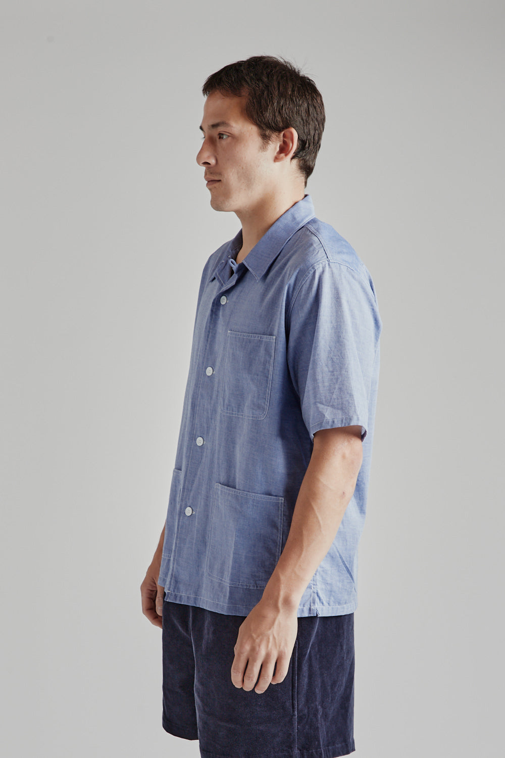 Brother Brother 3 Pocket Shirt in Navy Chambray