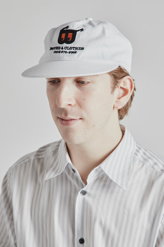 6 Panel Books & Clothes Hat - White