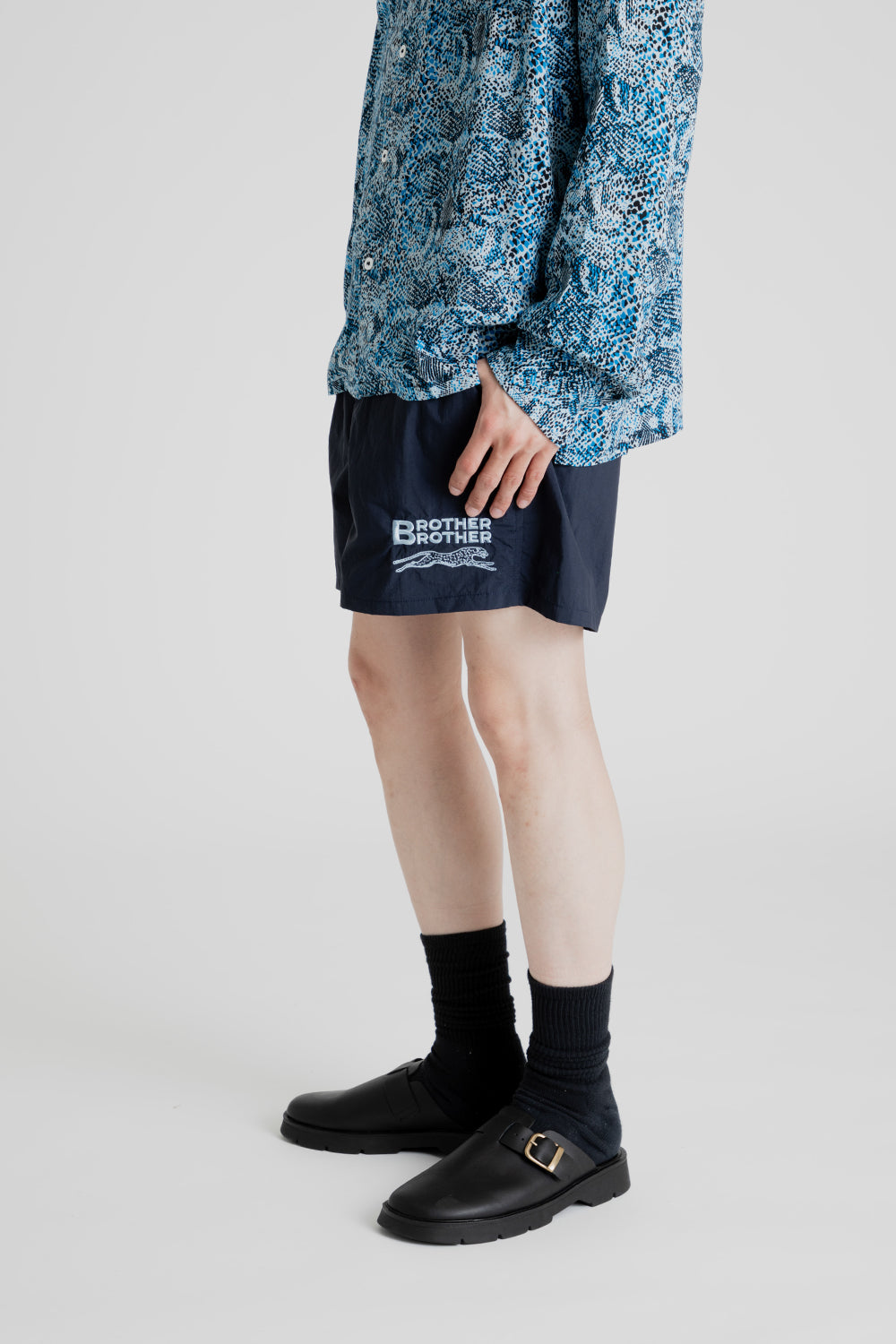 Brother Brother Baggie Short in Nylon Navy