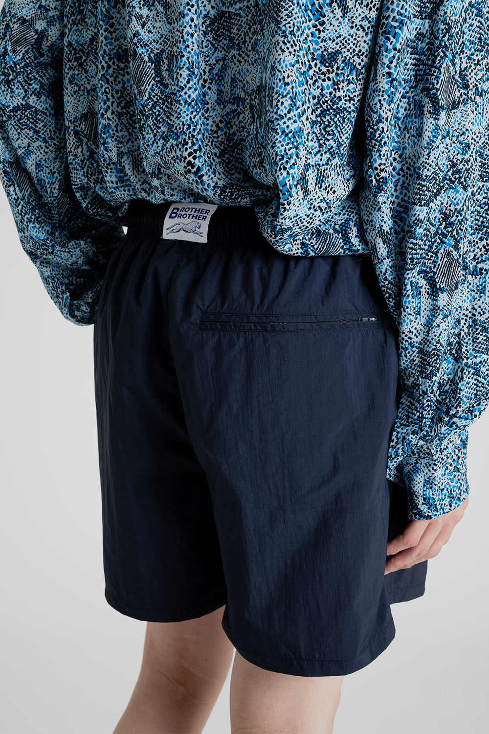 Brother Brother Baggie Short in Nylon Navy