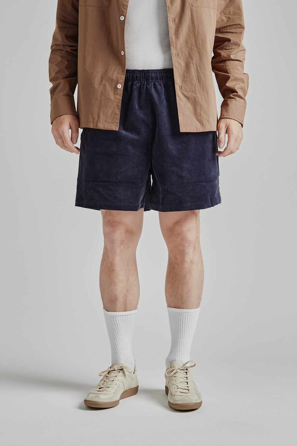 Brother Brother Cord Baggie Shorts in Navy