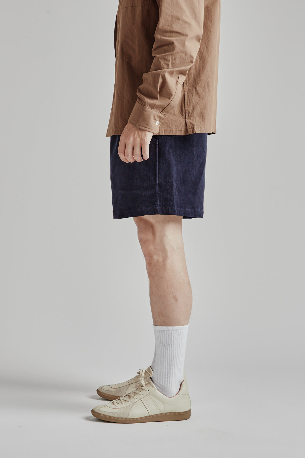 Brother Brother Cord Baggie Shorts in Navy