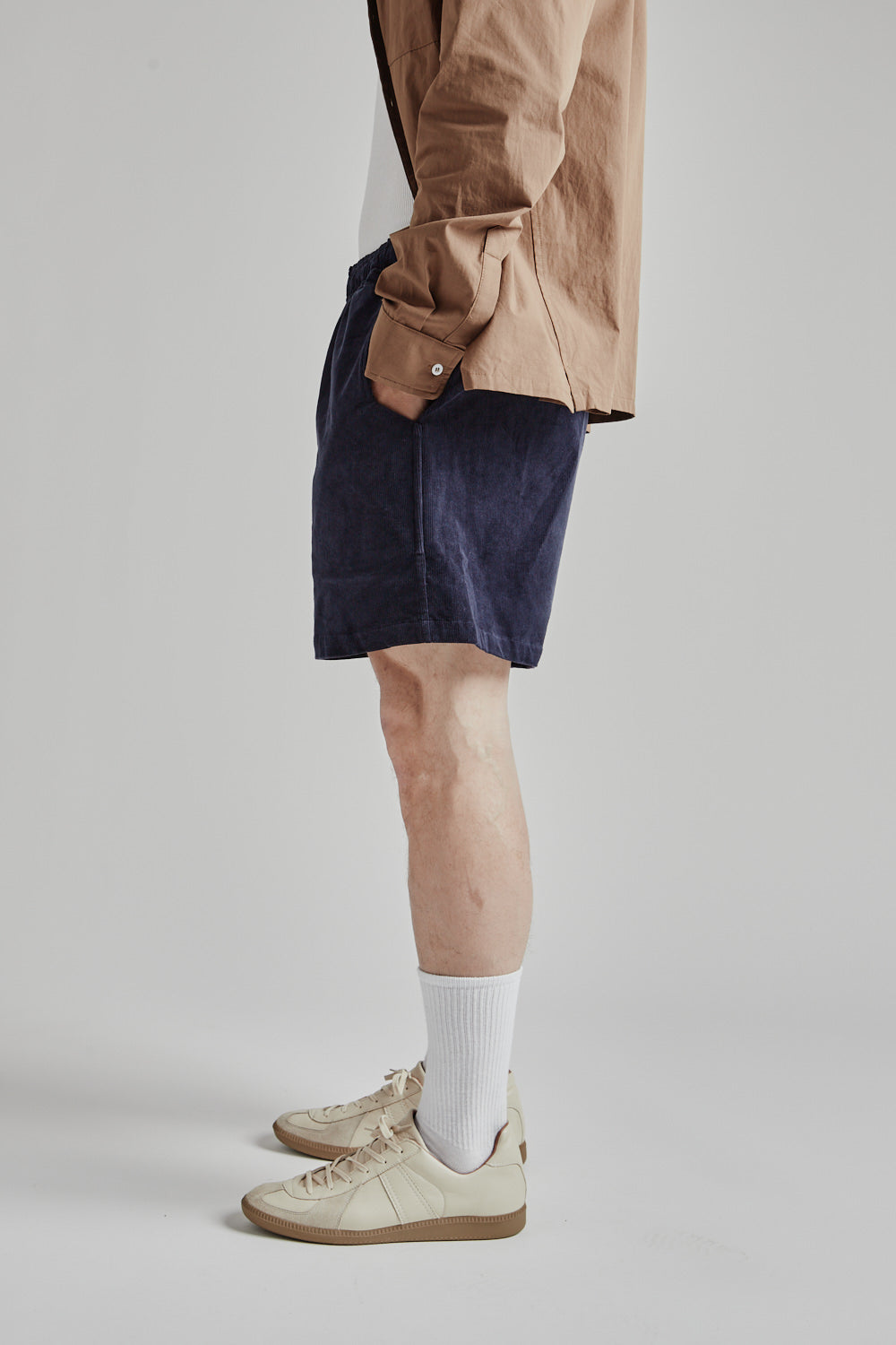 Brother Brother Cord Baggie Shorts in Navy