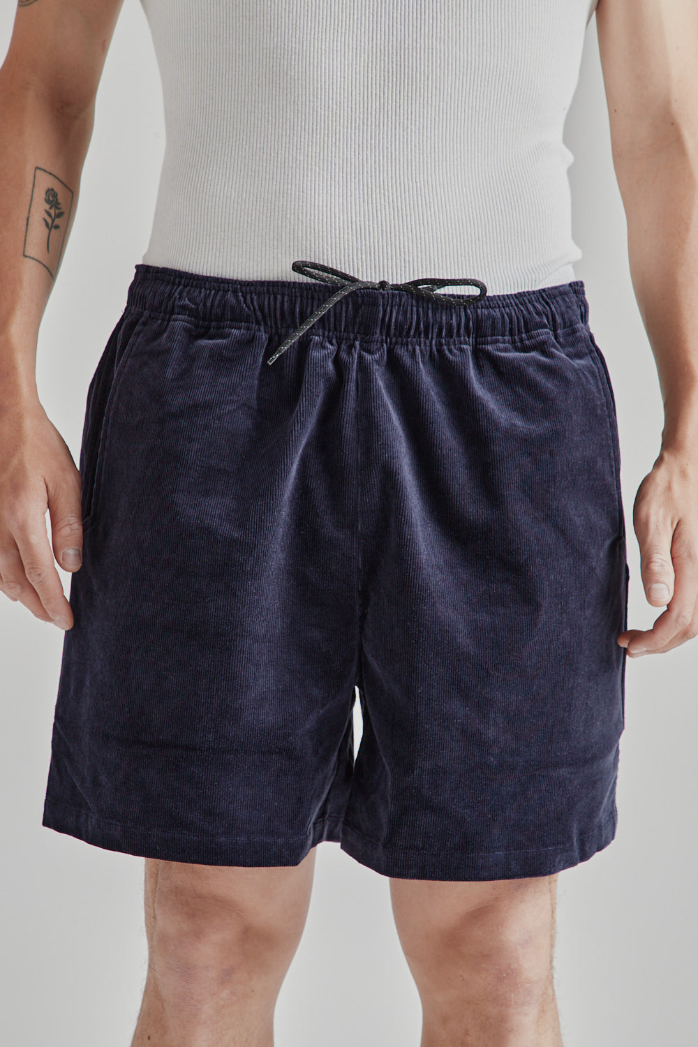 Brother Brother Cord Baggie Shorts in Navy