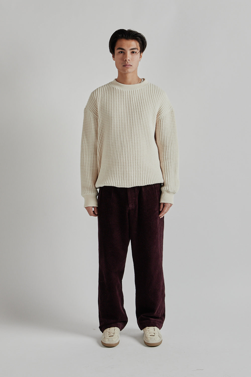 Brother Brother Double Pleated Cord Pant Maroon 1