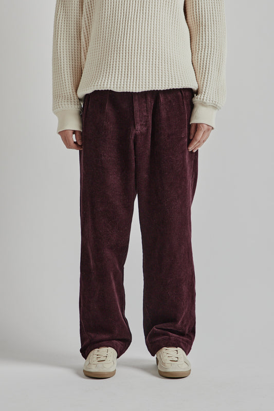 Brother Brother Double Pleated Cord Pant Maroon 2
